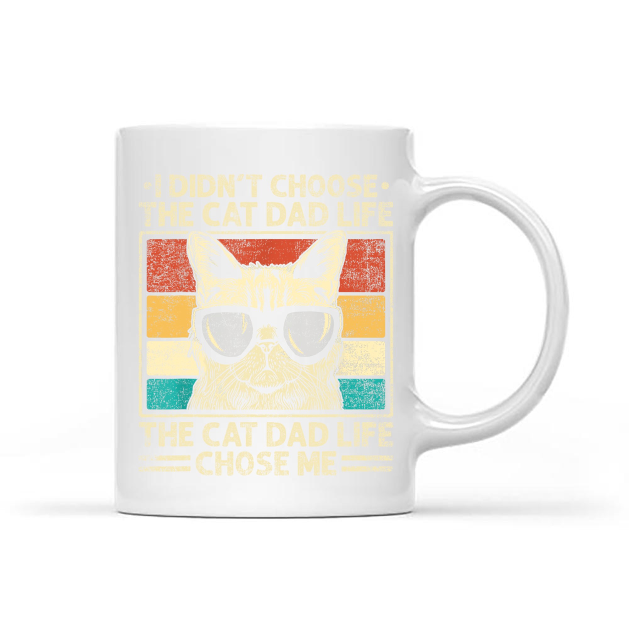 I Didn’t Choose The Cat Dad Life Vintage Funny Cat Dad Father's Day Mug
