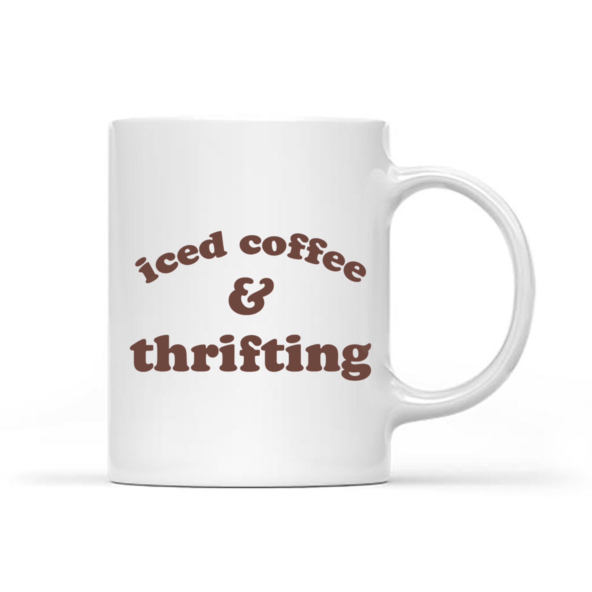 Iced Coffee and Thrifting Minimalist Aesthetic Quote Vintage Lovers Mug