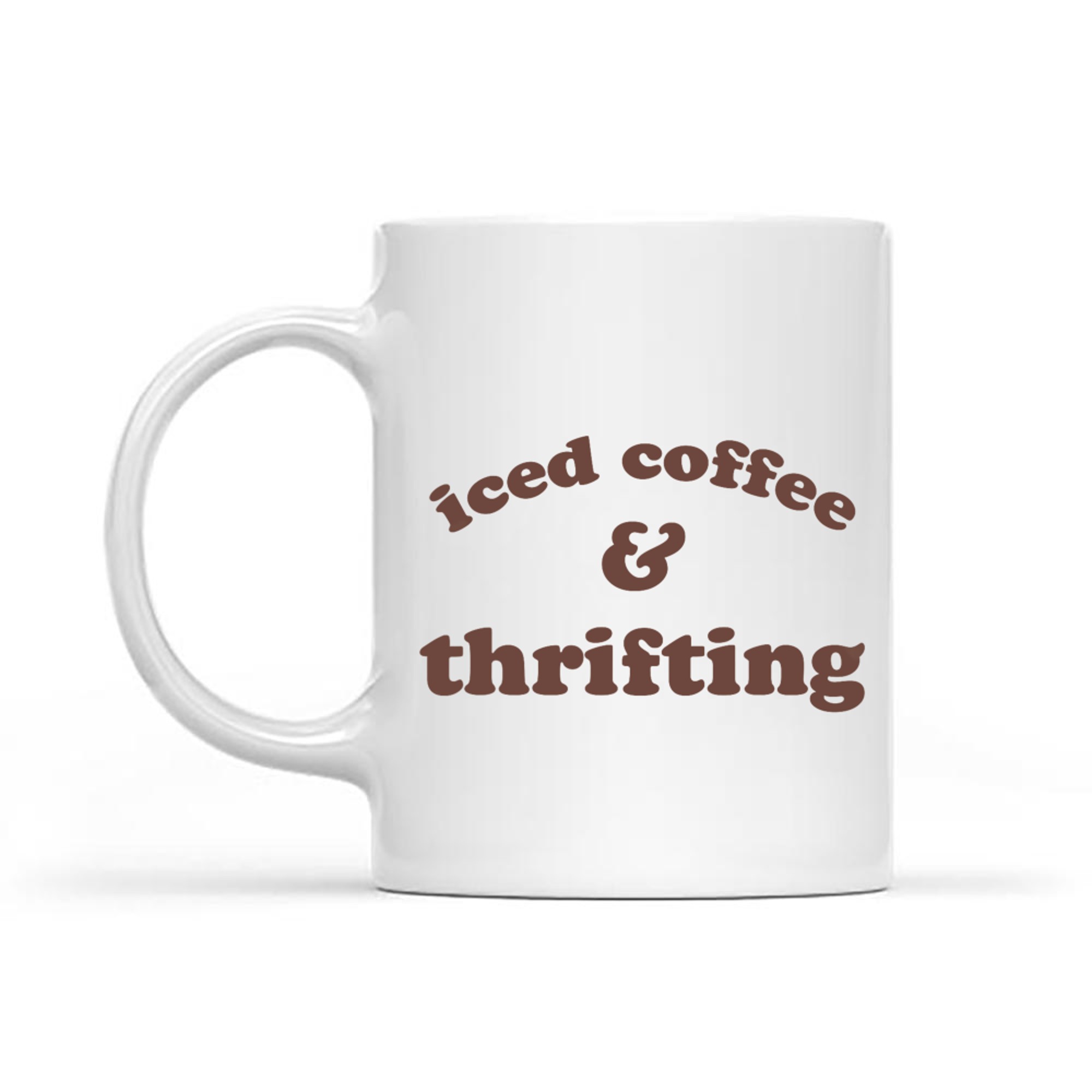 Iced Coffee and Thrifting Minimalist Aesthetic Quote Vintage Lovers Mug