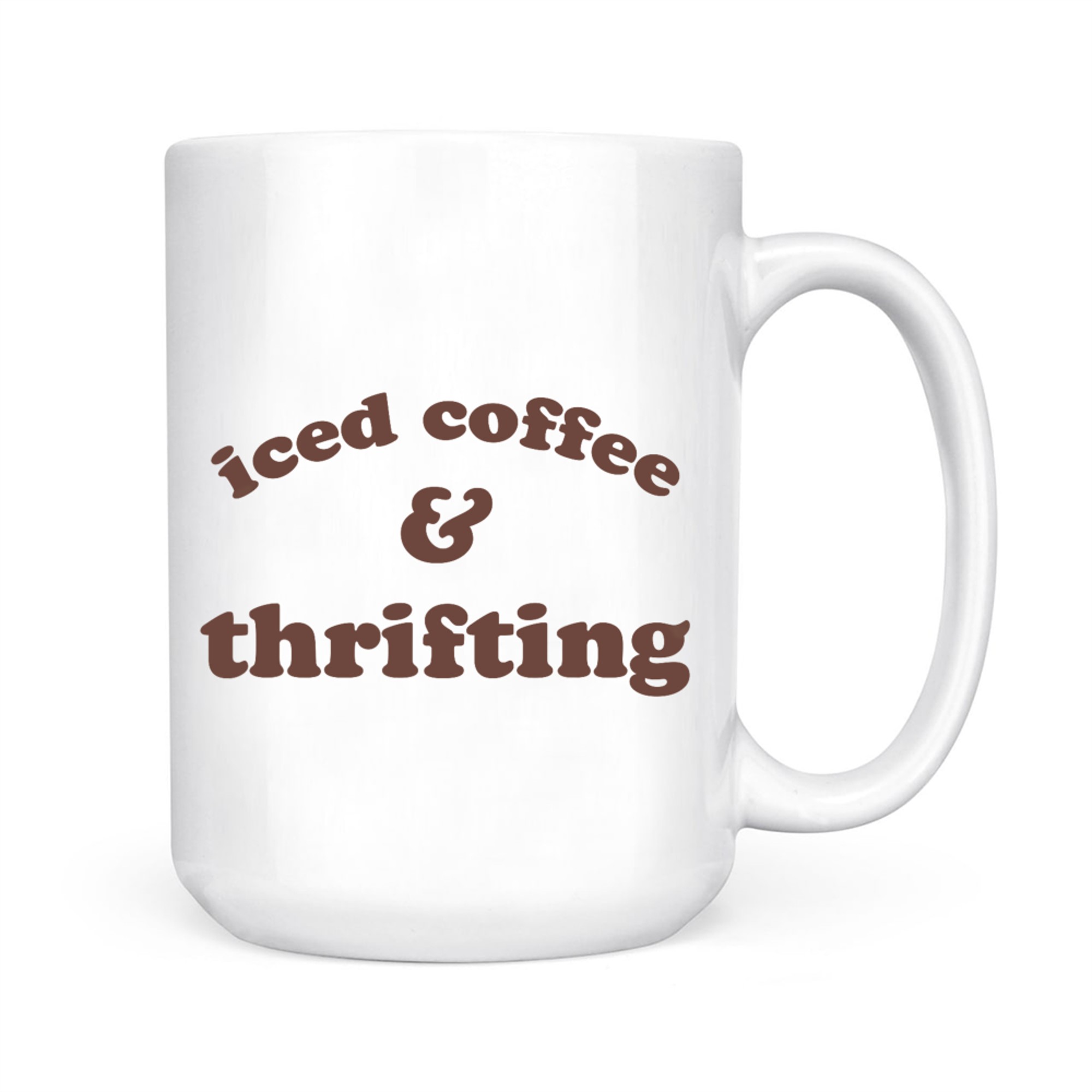 Iced Coffee and Thrifting Minimalist Aesthetic Quote Vintage Lovers Mug