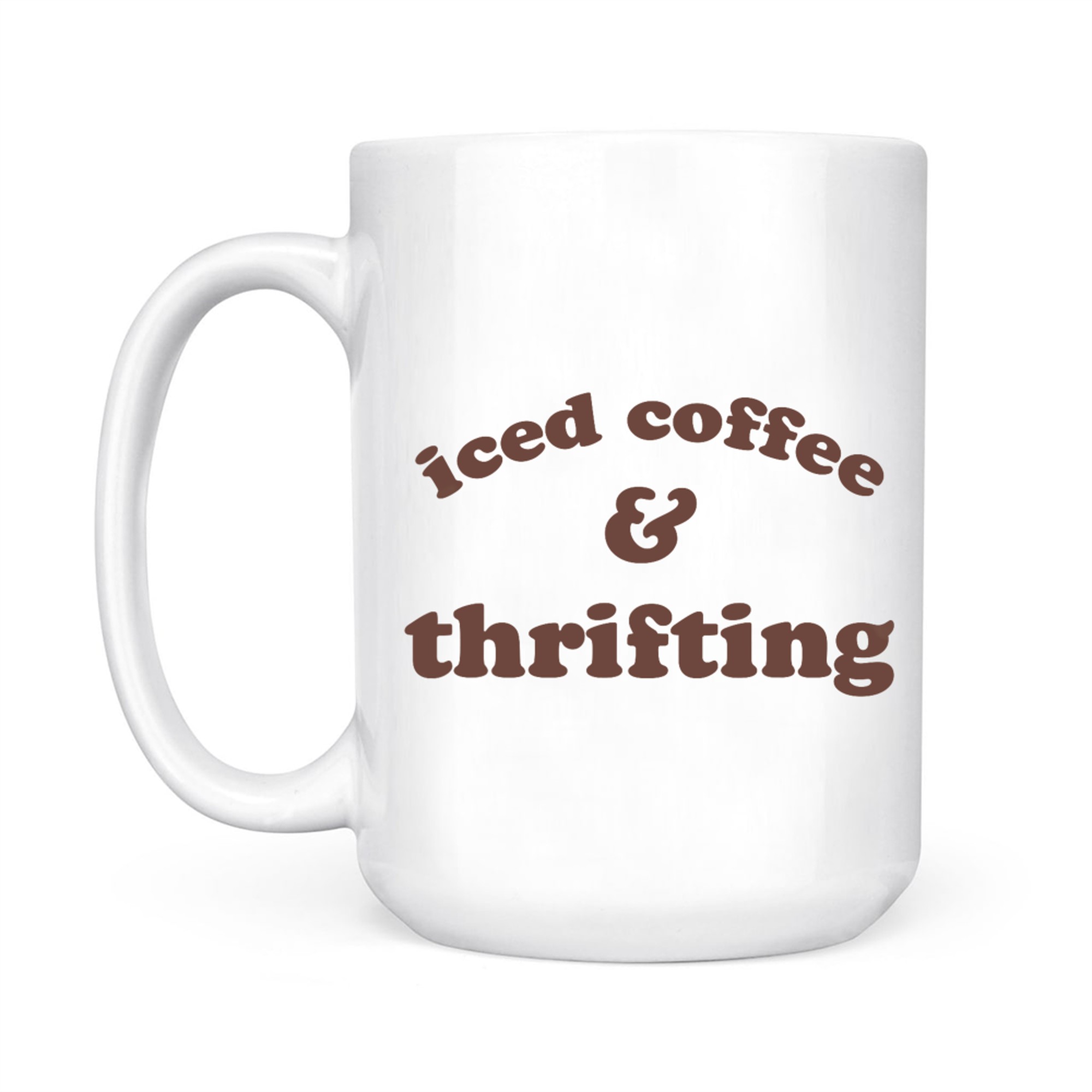 Iced Coffee and Thrifting Minimalist Aesthetic Quote Vintage Lovers Mug