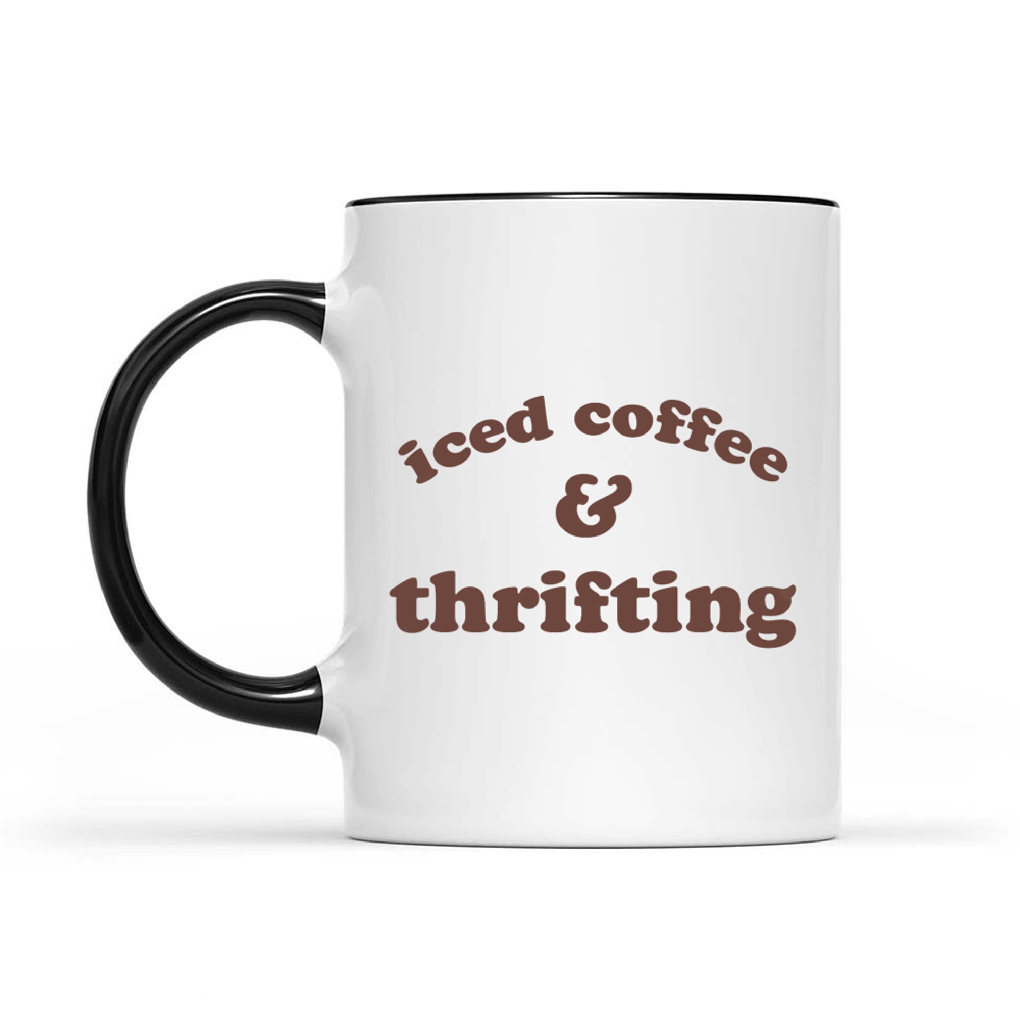 Iced Coffee and Thrifting Minimalist Aesthetic Quote Vintage Lovers Mug