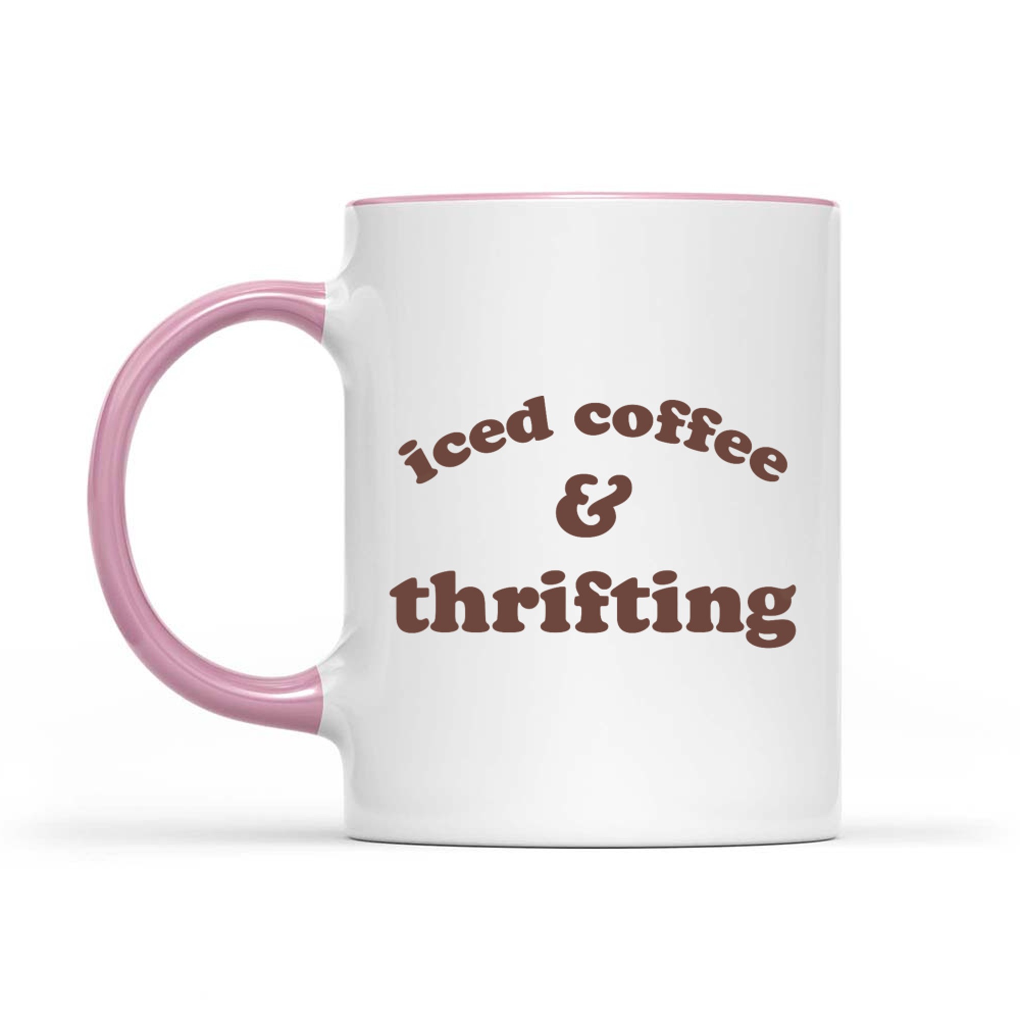 Iced Coffee and Thrifting Minimalist Aesthetic Quote Vintage Lovers Mug
