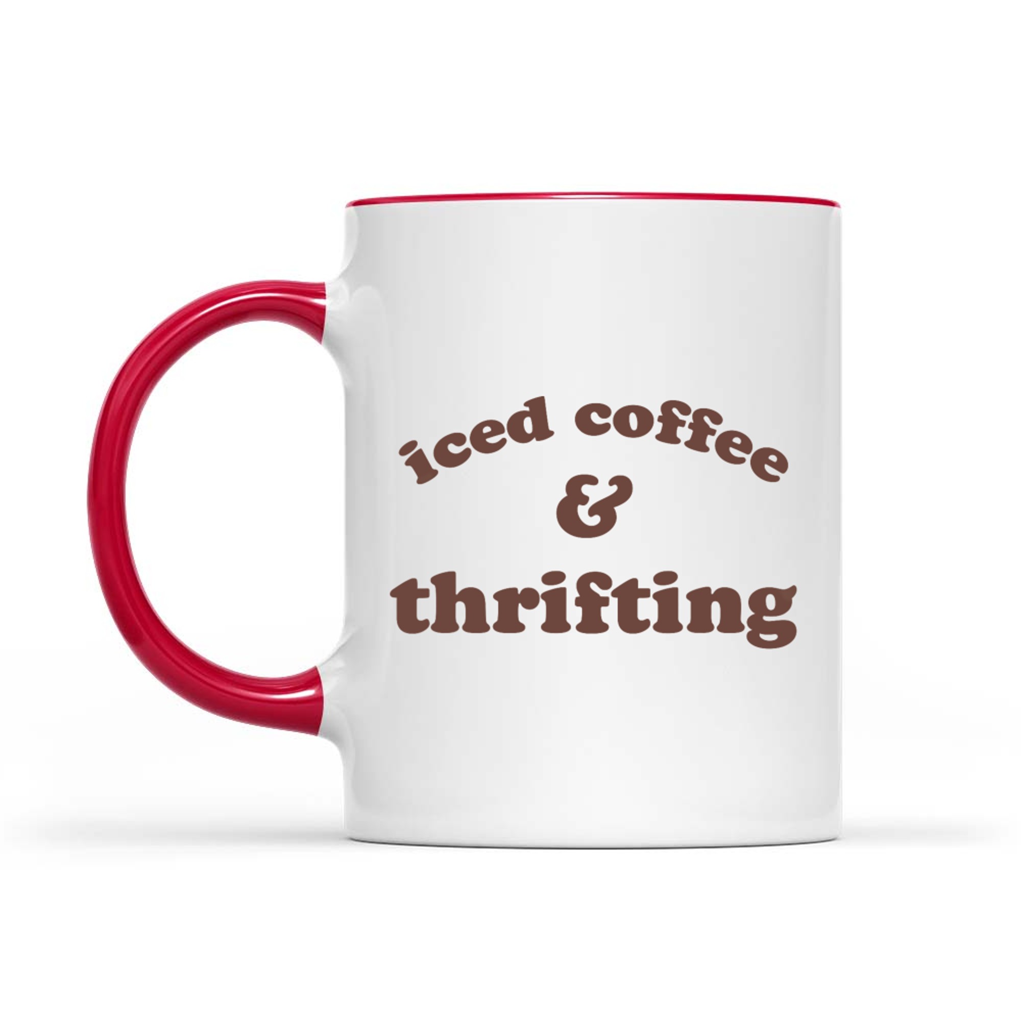 Iced Coffee and Thrifting Minimalist Aesthetic Quote Vintage Lovers Mug