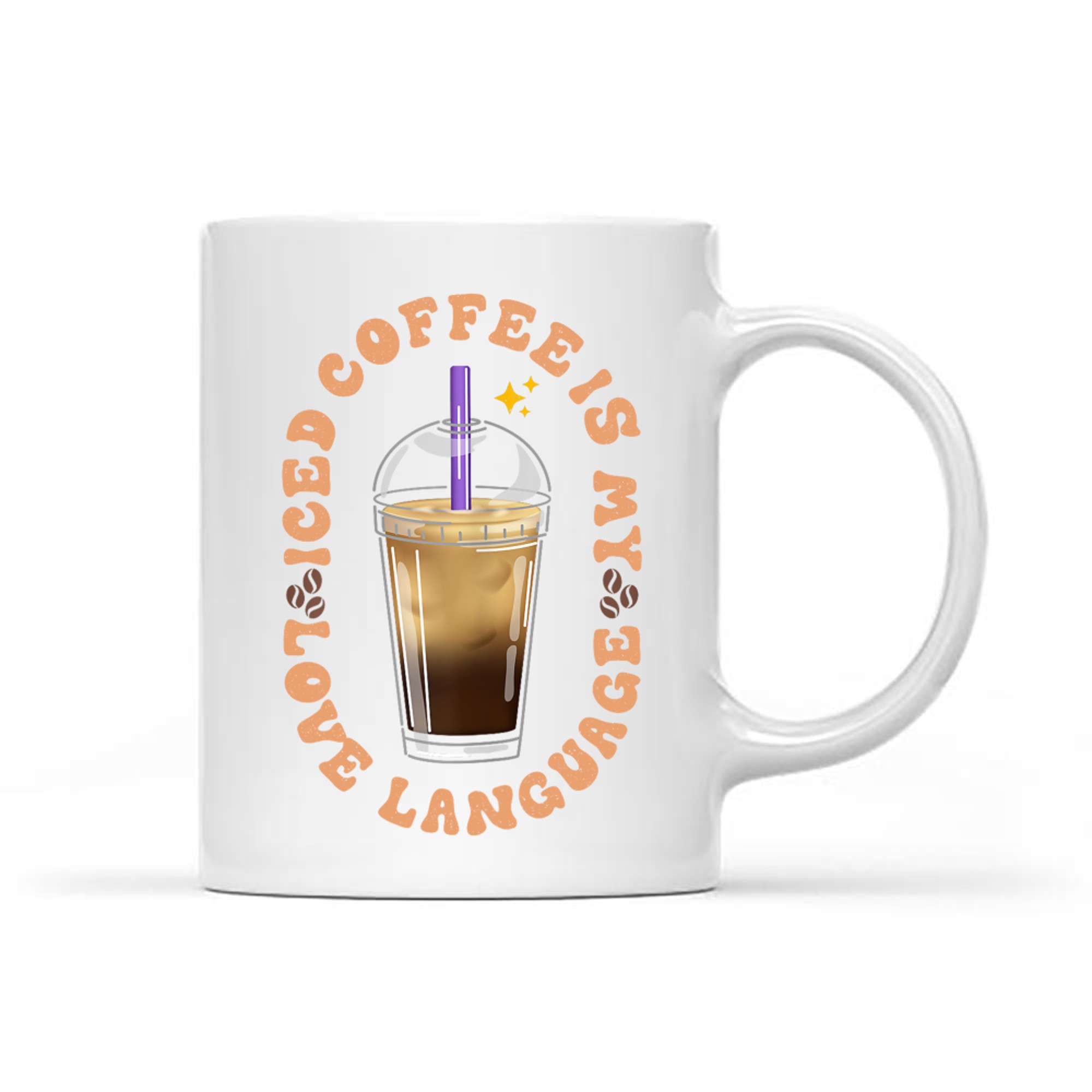 Iced Coffee Is My Love Language Aesthetic Cup Design Coffee Lovers Mug