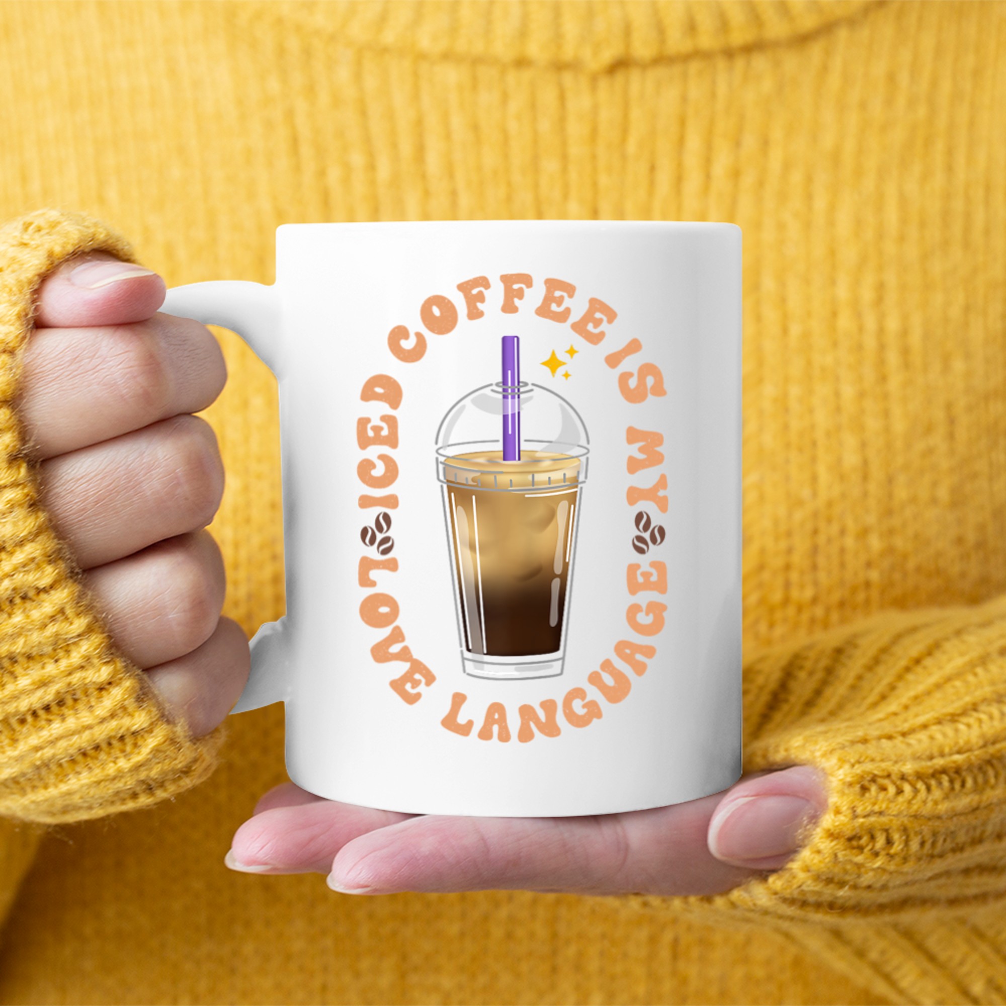 Iced Coffee Is My Love Language Aesthetic Cup Design Coffee Lovers Mug