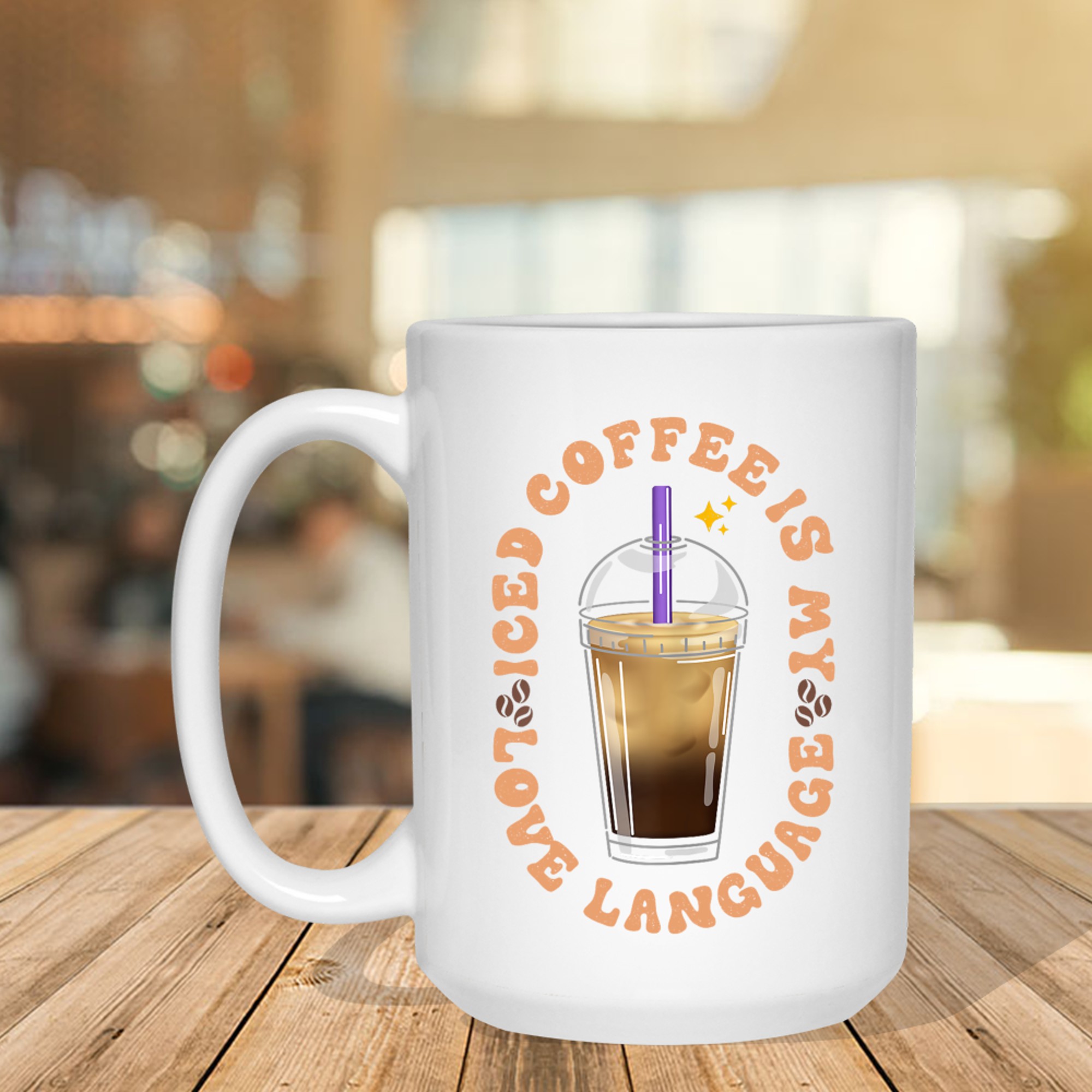 Iced Coffee Is My Love Language Aesthetic Cup Design Coffee Lovers Mug
