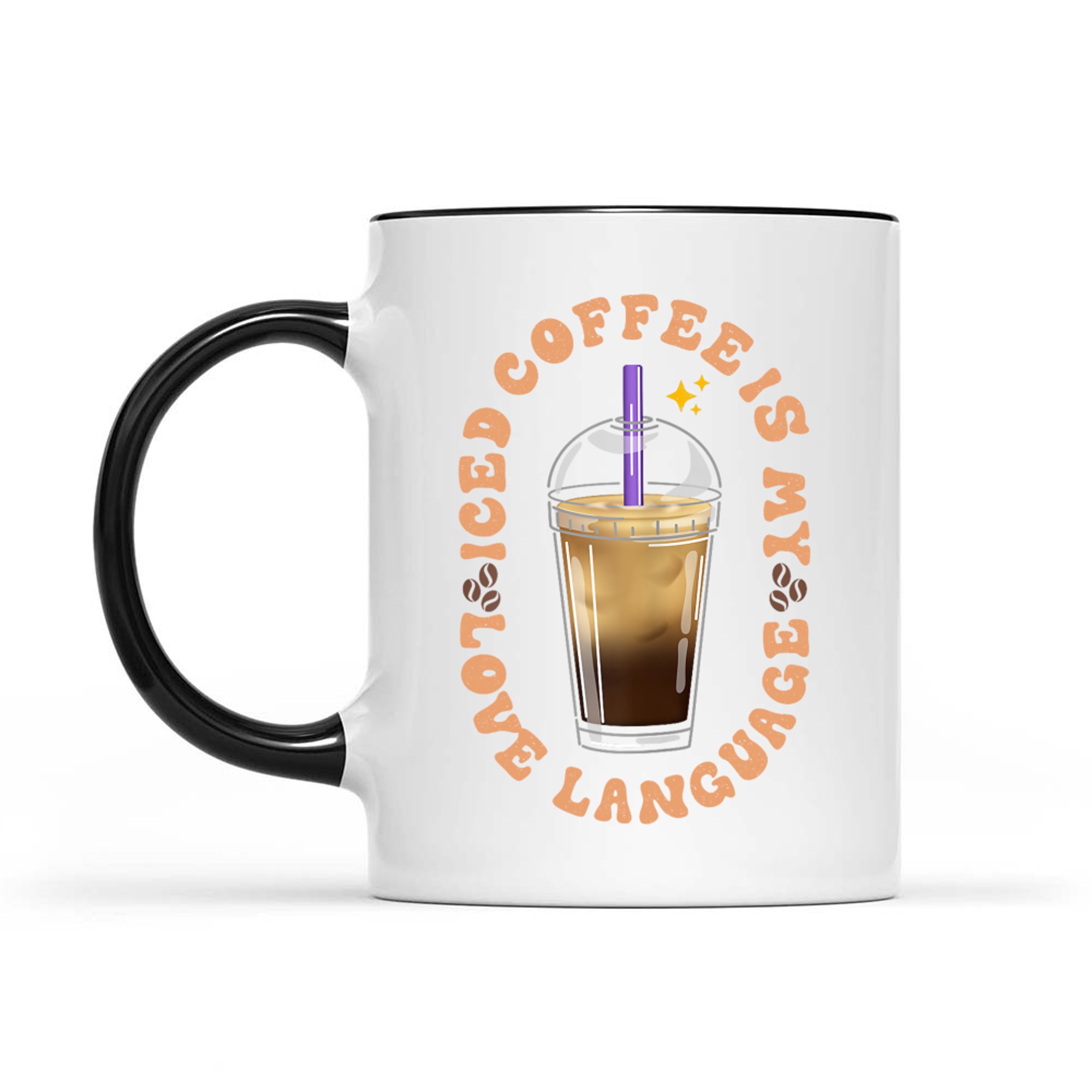 Iced Coffee Is My Love Language Aesthetic Cup Design Coffee Lovers Mug