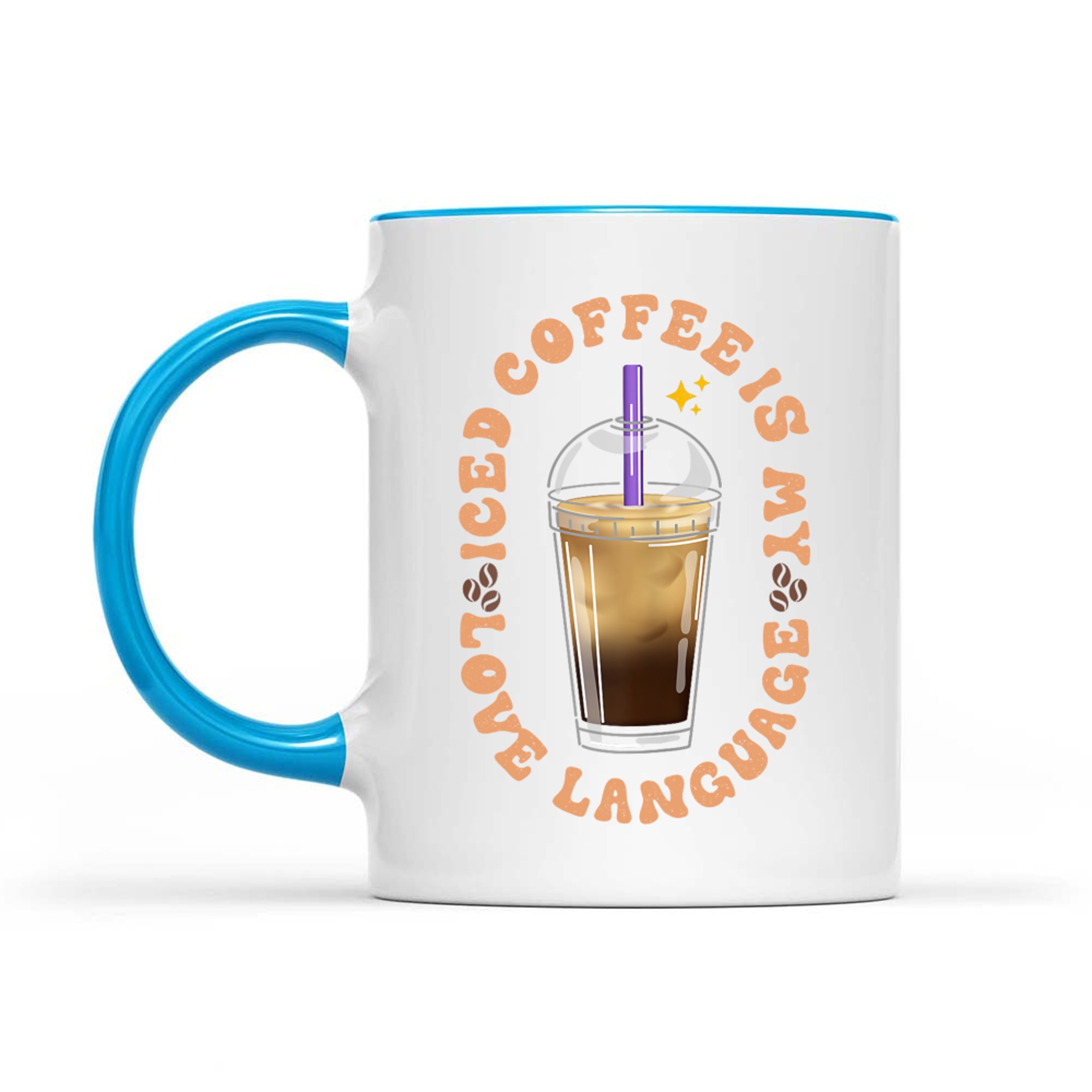 Iced Coffee Is My Love Language Aesthetic Cup Design Coffee Lovers Mug