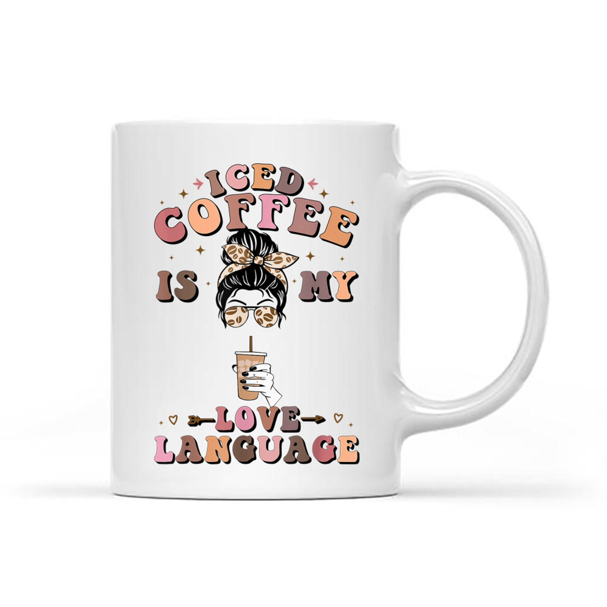 Iced Coffee Is My Love Language Coffee Retro Quote Mug