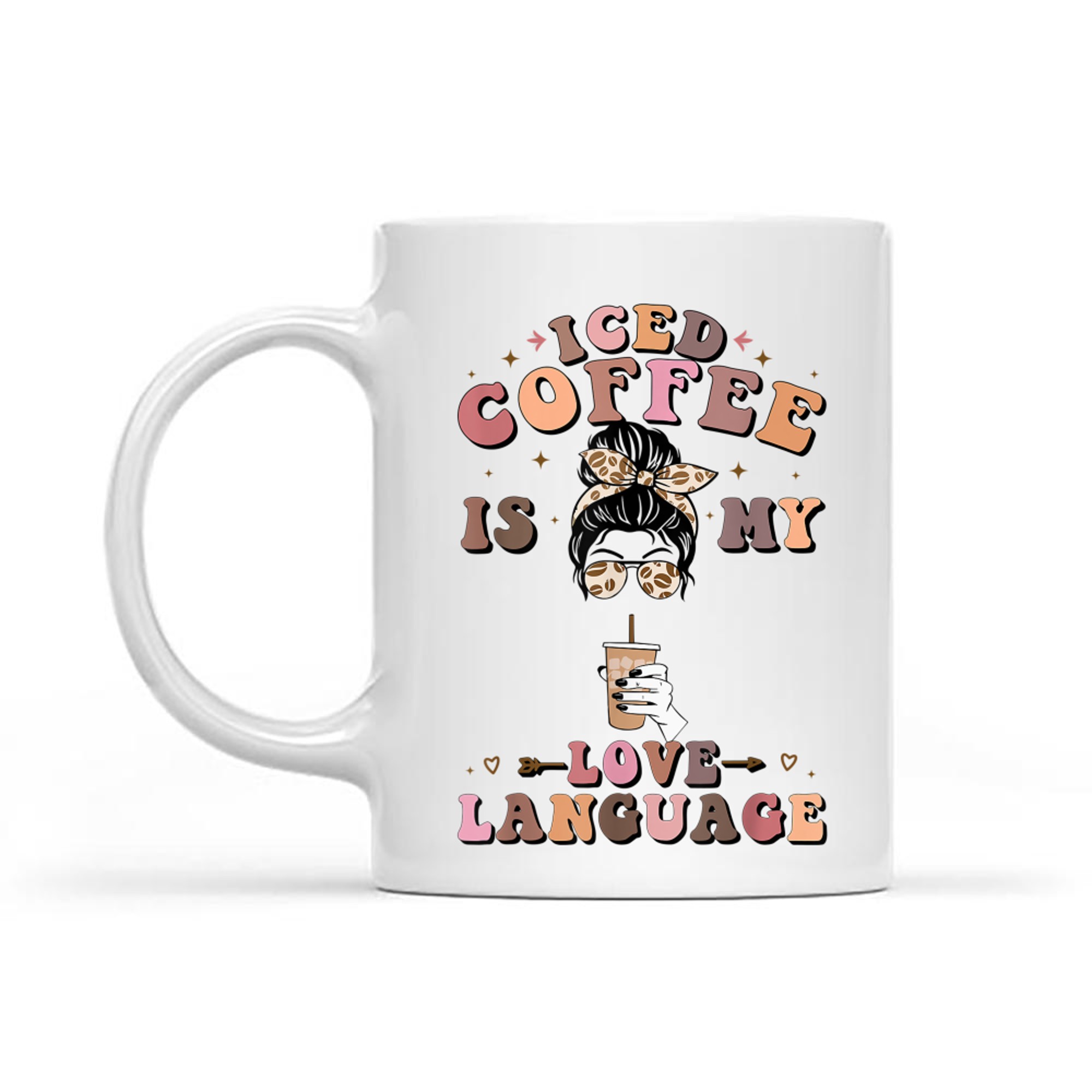 Iced Coffee Is My Love Language Coffee Retro Quote Mug