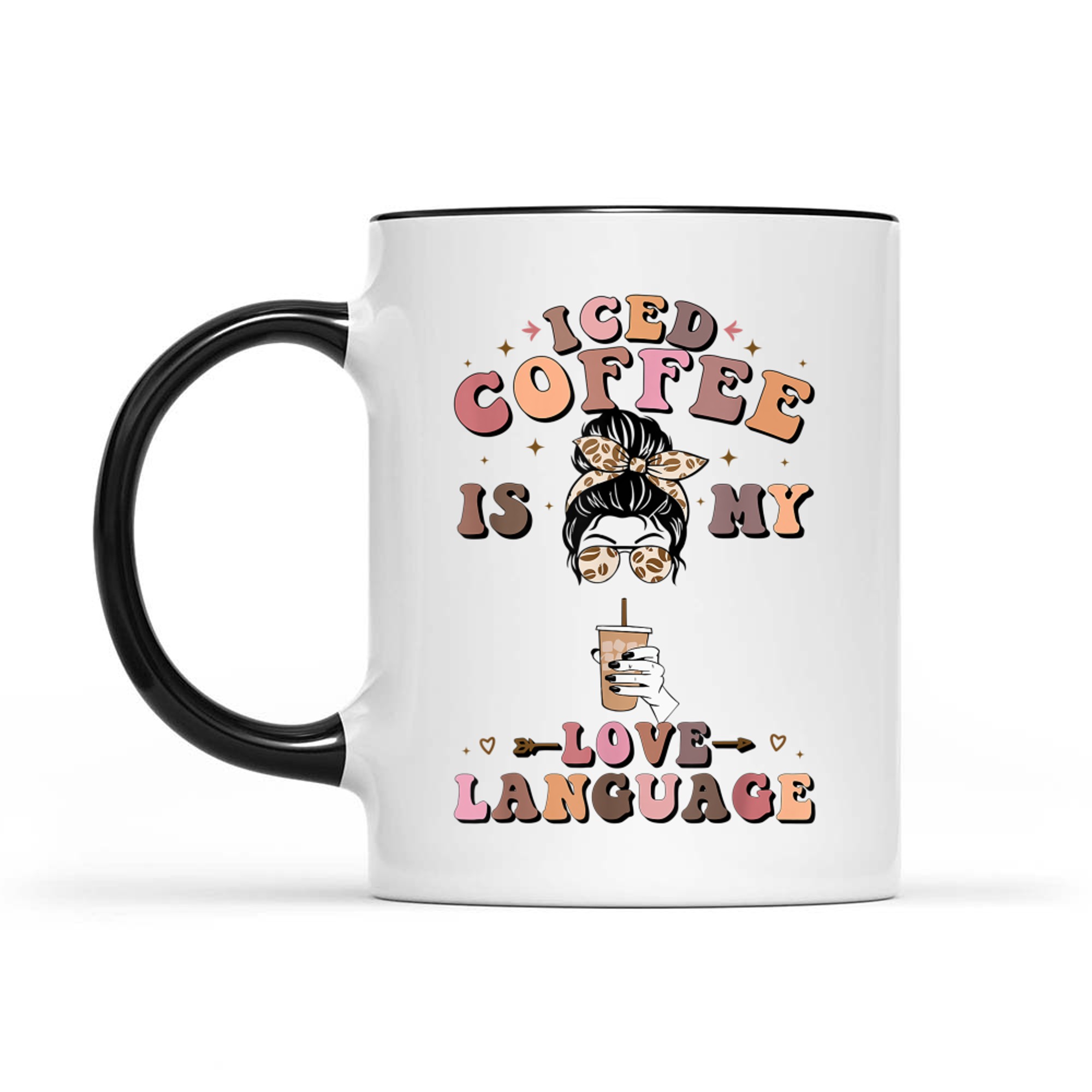 Iced Coffee Is My Love Language Coffee Retro Quote Mug