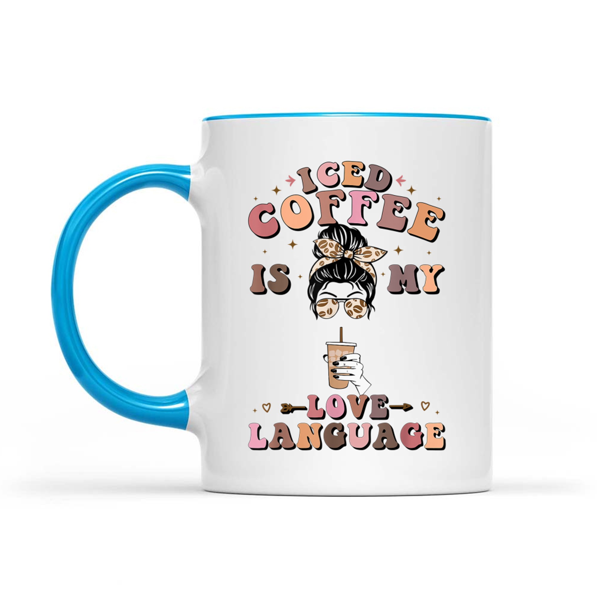 Iced Coffee Is My Love Language Coffee Retro Quote Mug