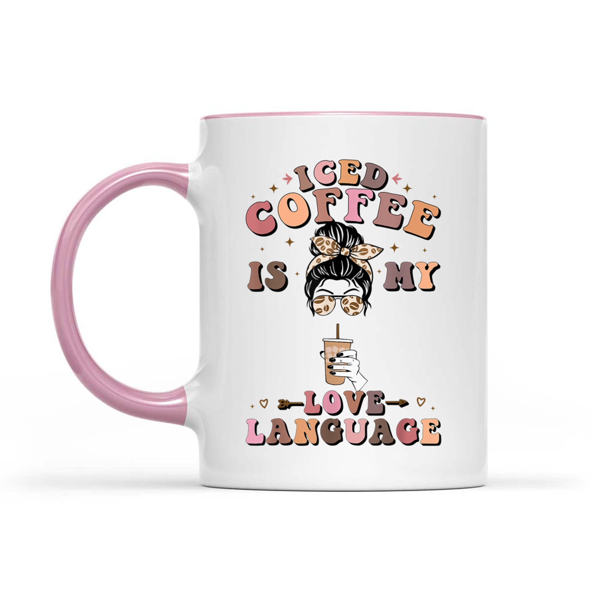 Iced Coffee Is My Love Language Coffee Retro Quote Mug