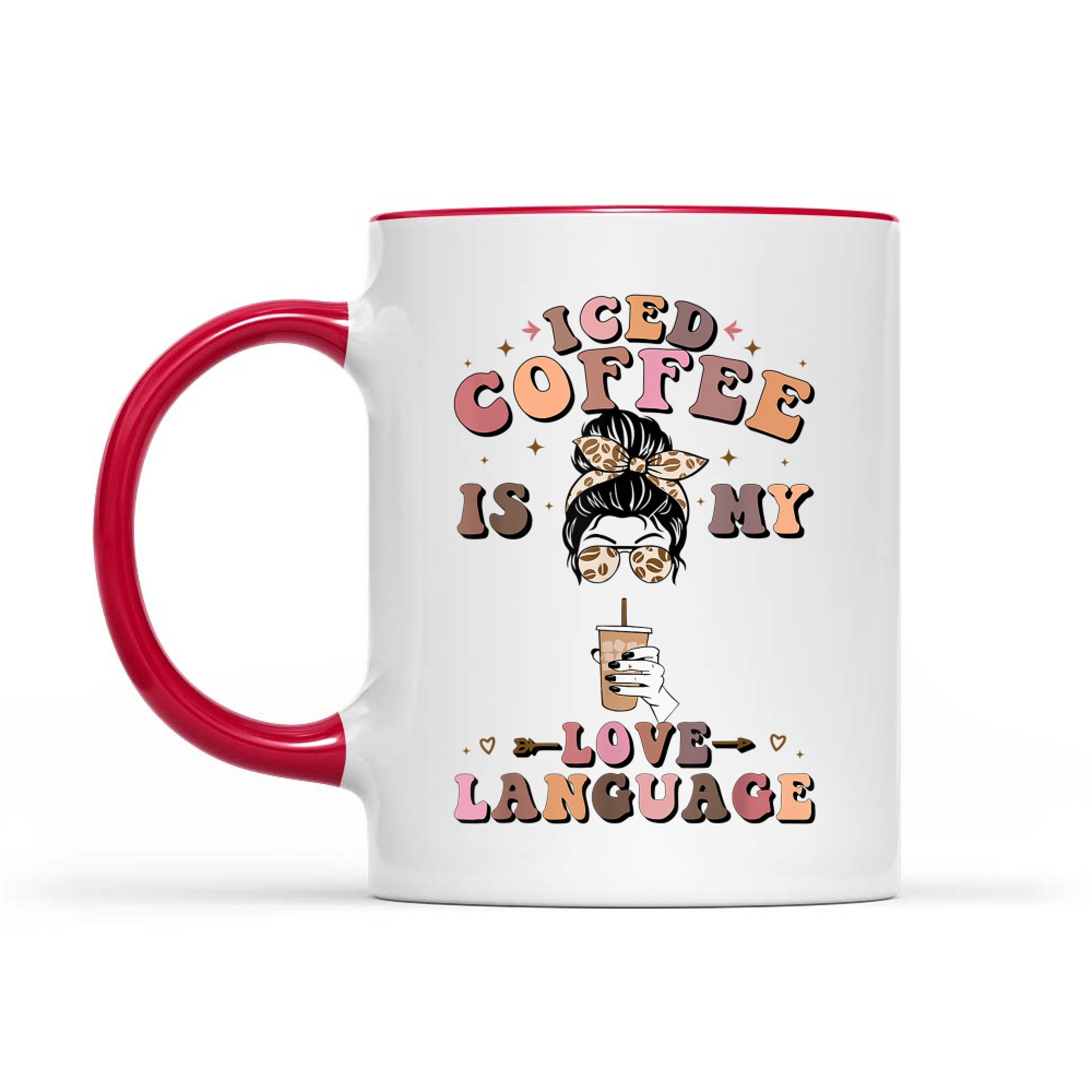 Iced Coffee Is My Love Language Coffee Retro Quote Mug