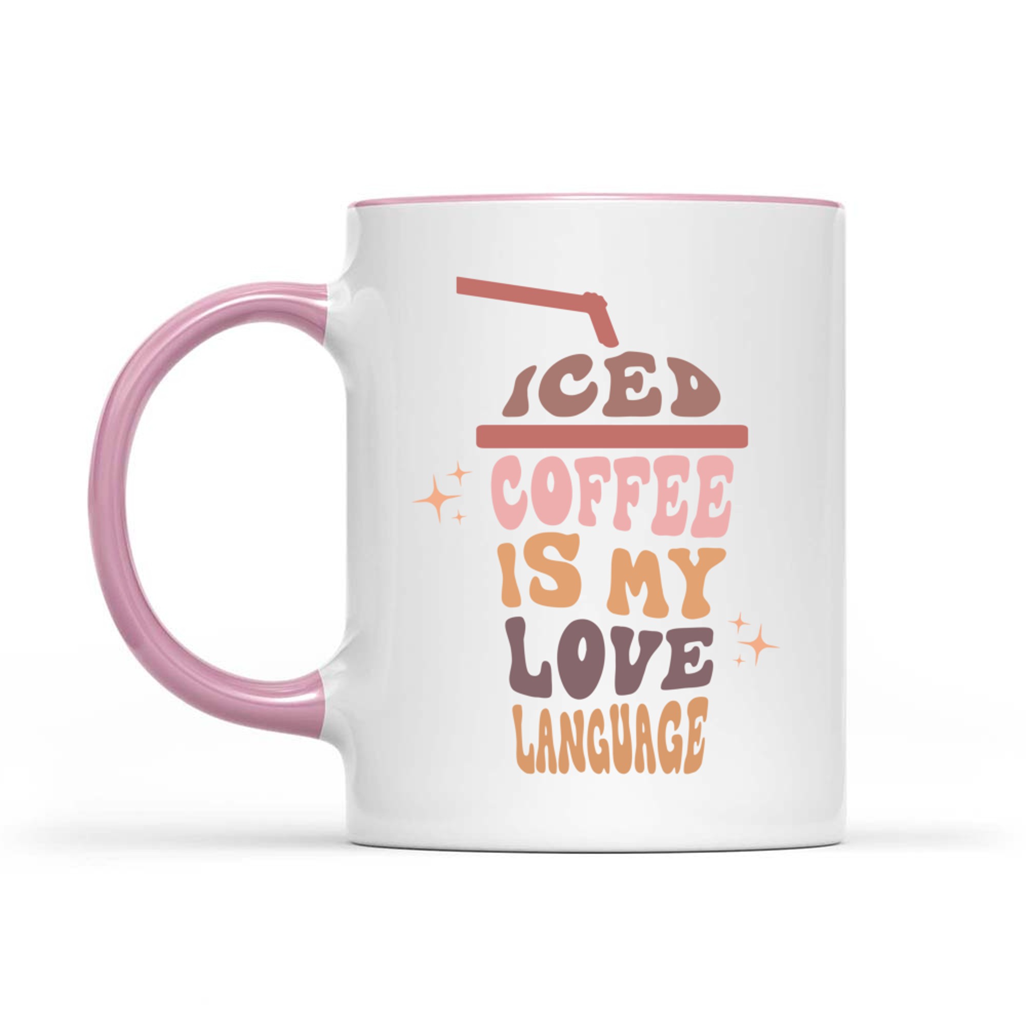 Iced Coffee Is My Love Language Retro Pastel Cup Coffee Quote Mug