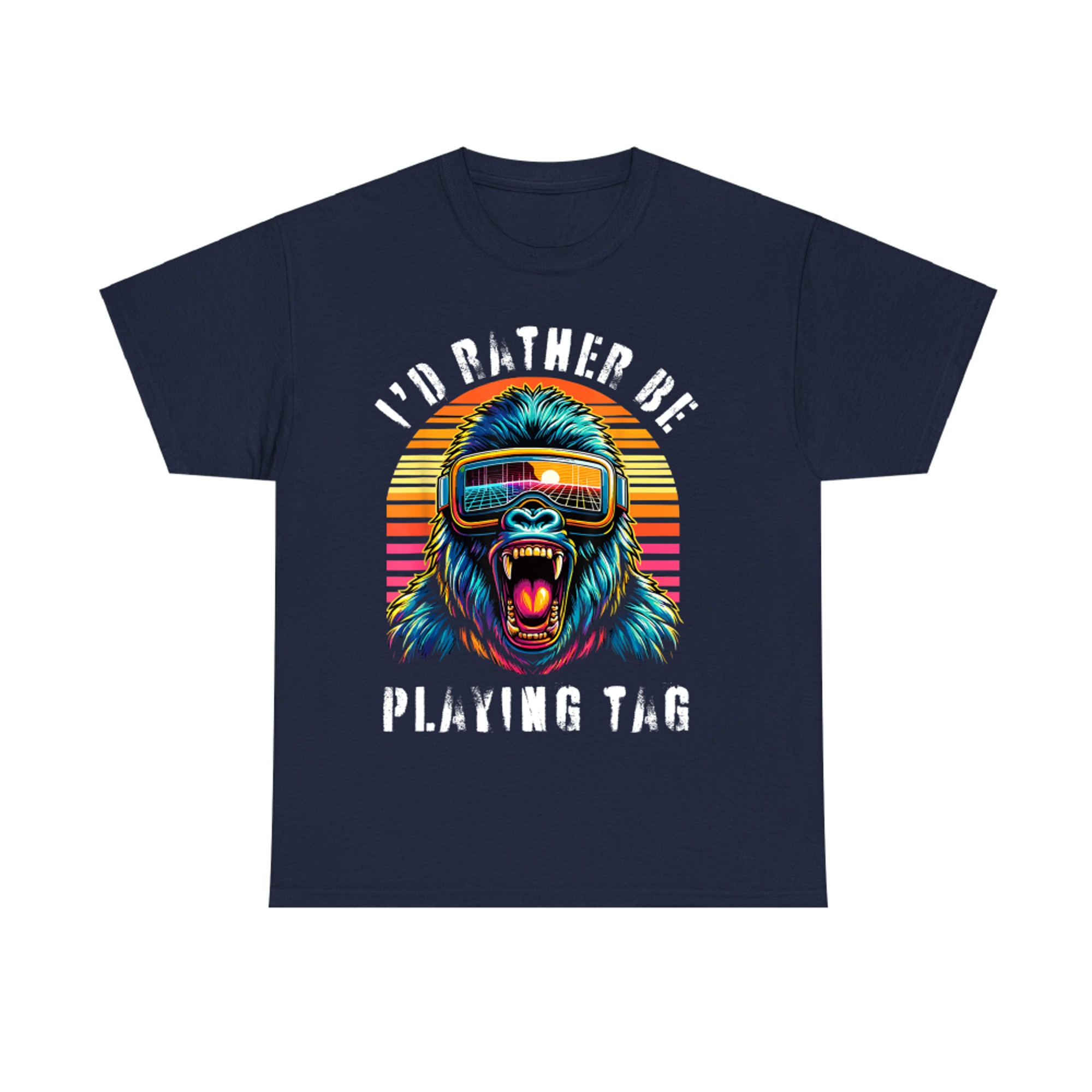 I'd Rather Be Playing Tag Ape Monkey Tag Primate VR Game T-Shirt