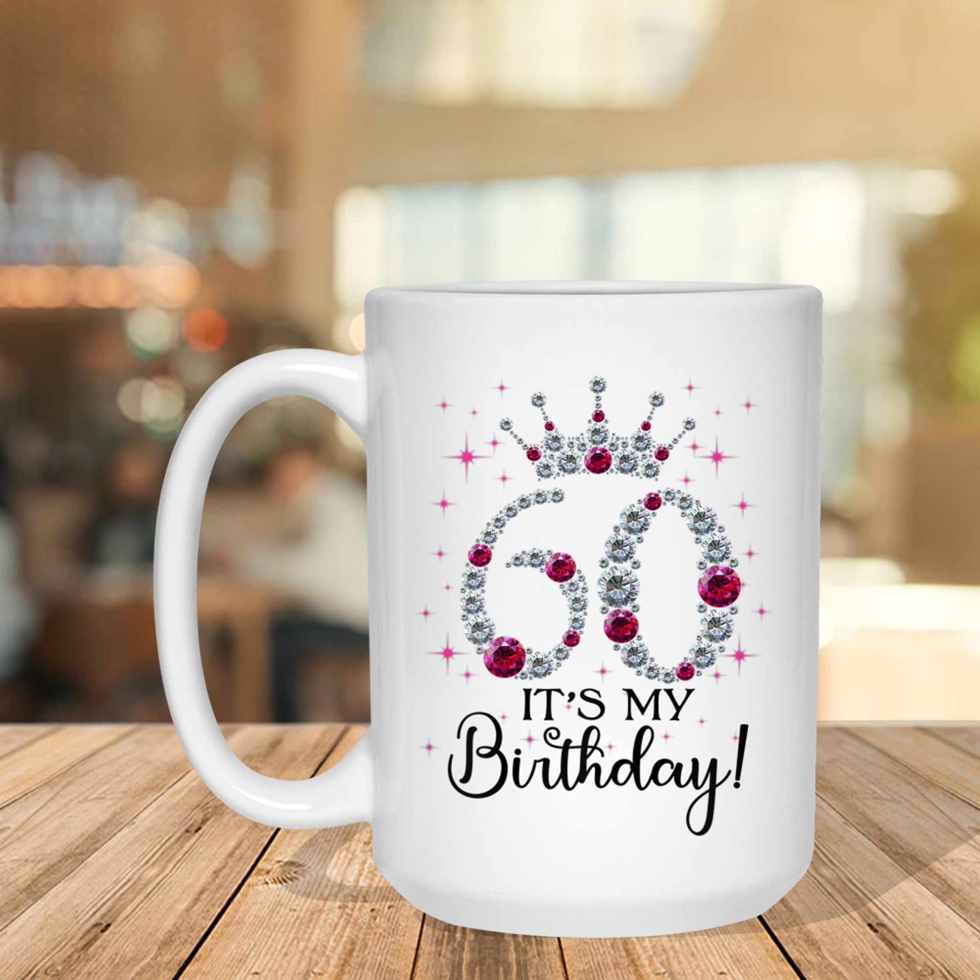It’s My Birthday Celebration 60th Birthday Queen Crown Bling Design Mug