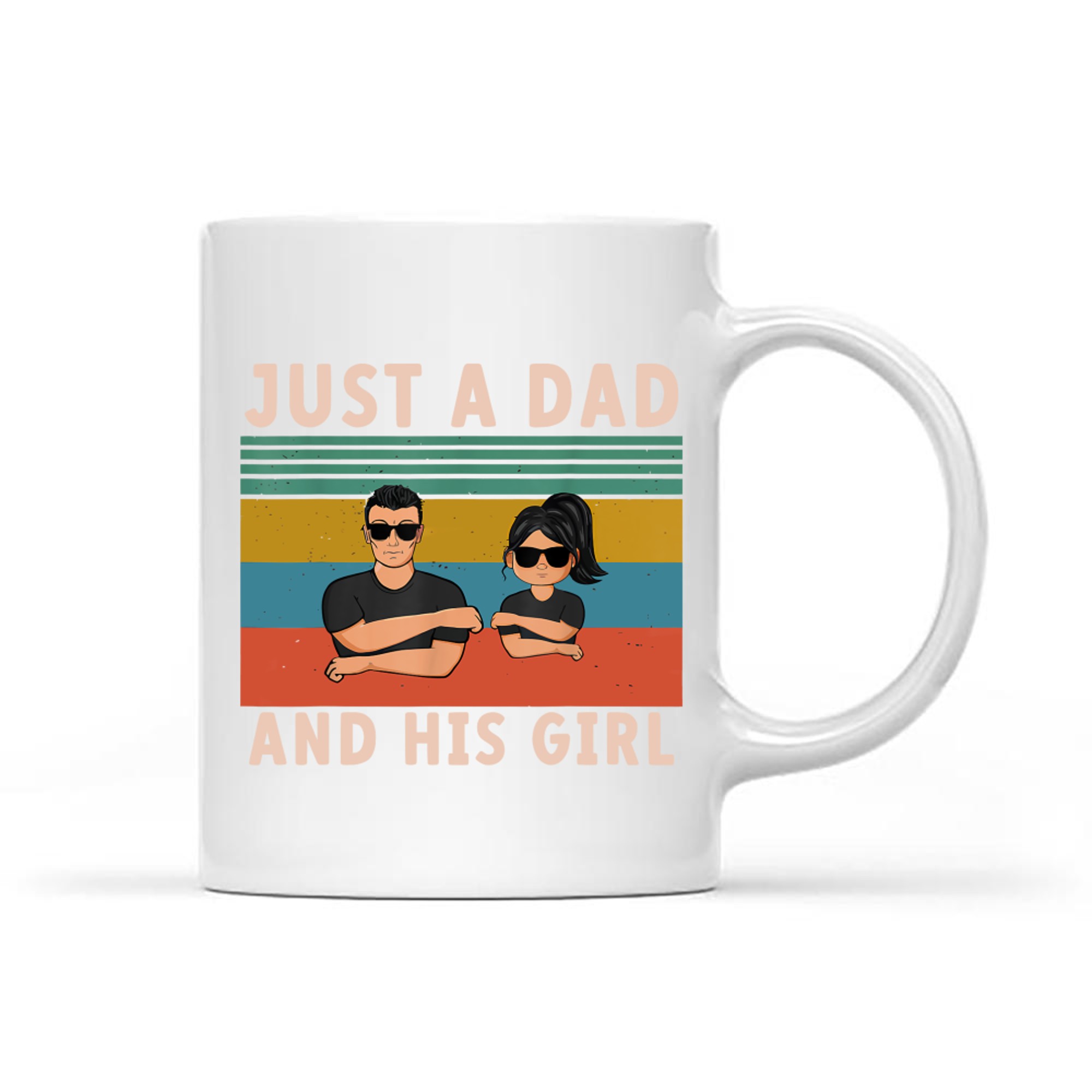 Just A Dad And His Girl Cute Father Daughter Matching Father's Day Mug