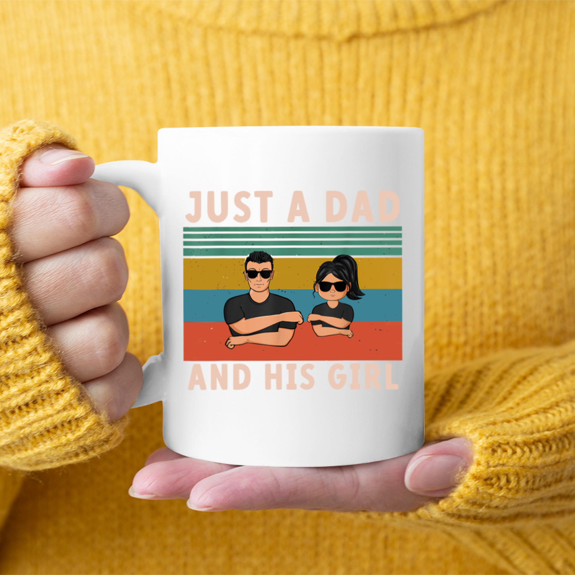 Just A Dad And His Girl Cute Father Daughter Matching Father's Day Mug