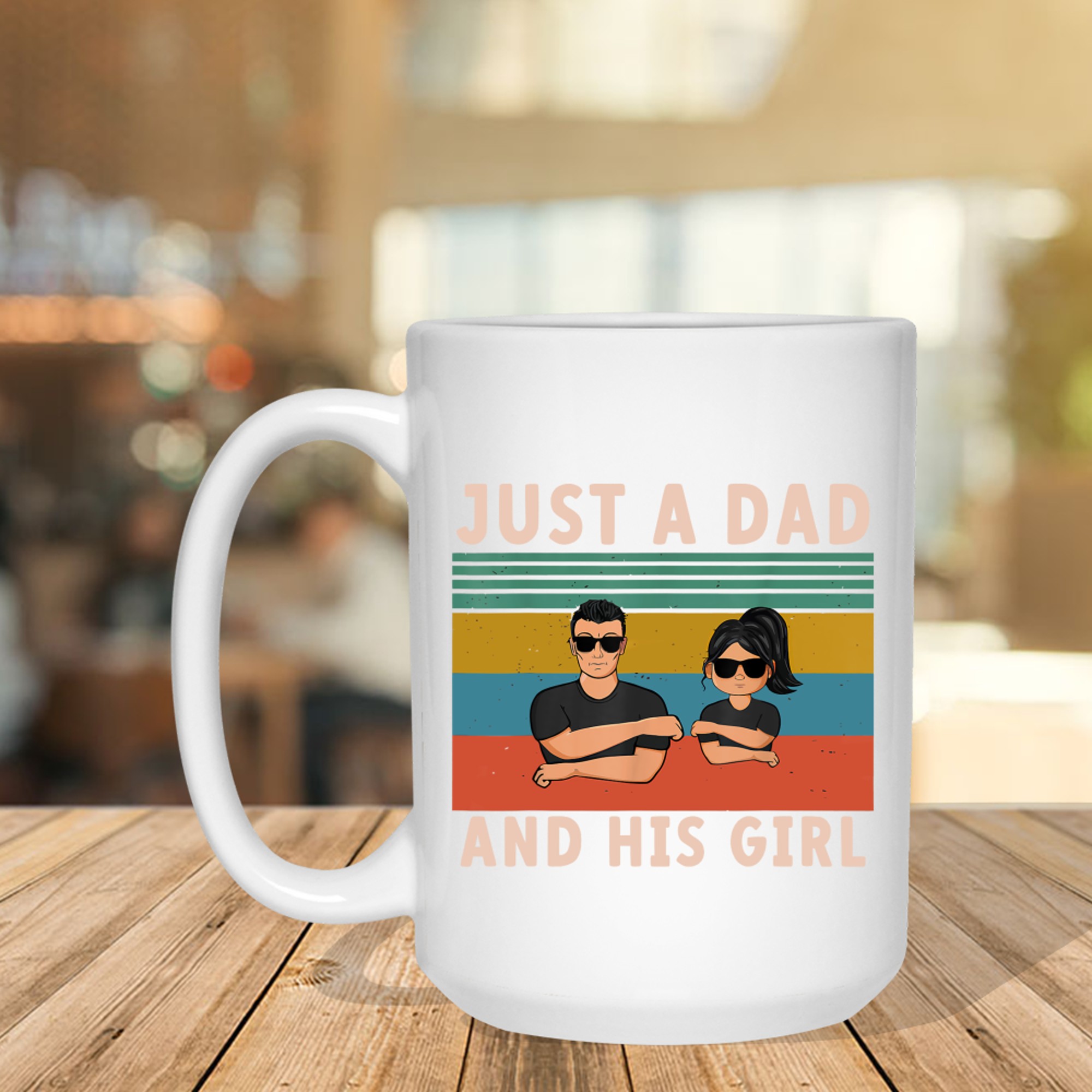 Just A Dad And His Girl Cute Father Daughter Matching Father's Day Mug