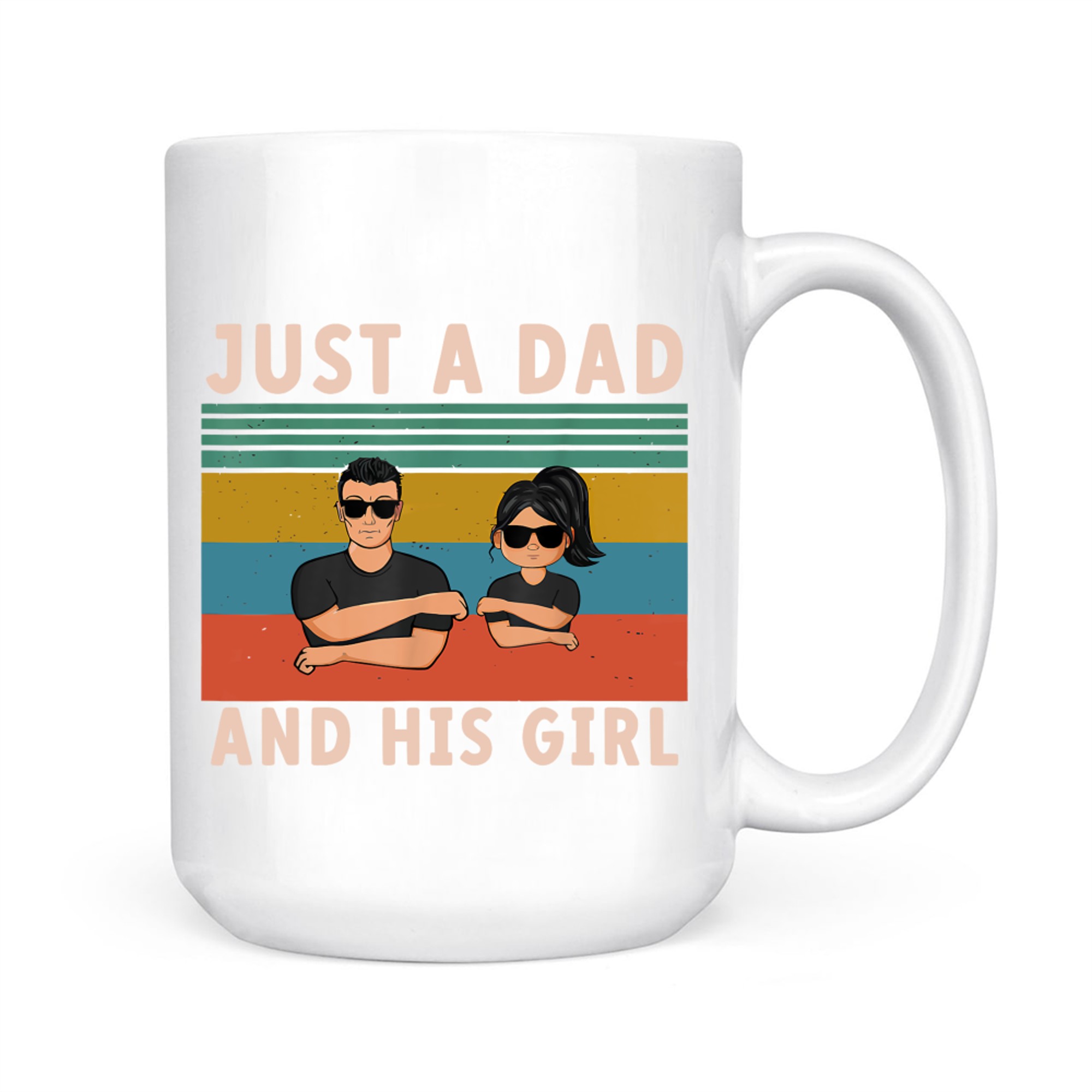 Just A Dad And His Girl Cute Father Daughter Matching Father's Day Mug