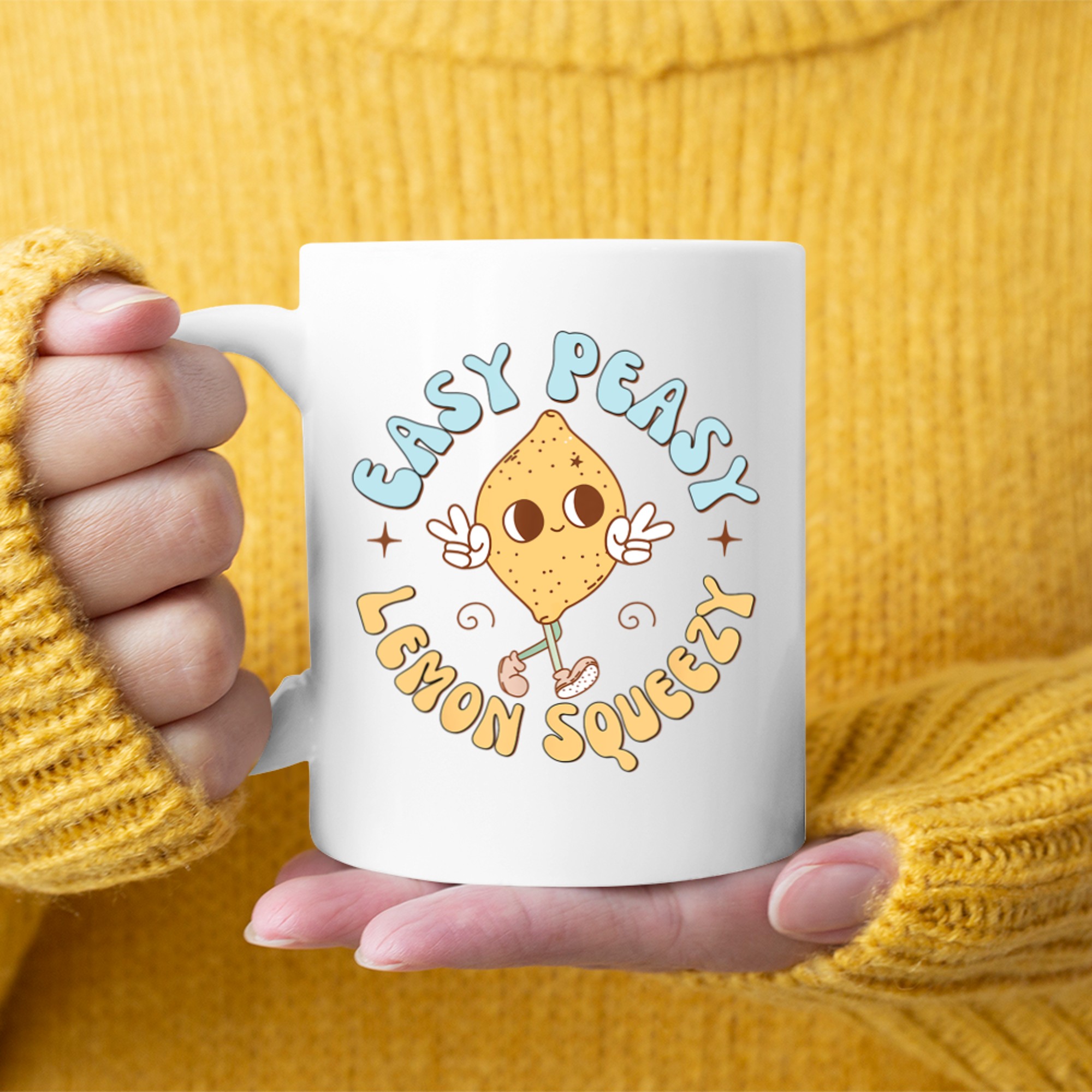 Retro Easy Peasy Lemon Squeezy Hello Summer Vacation Mug
