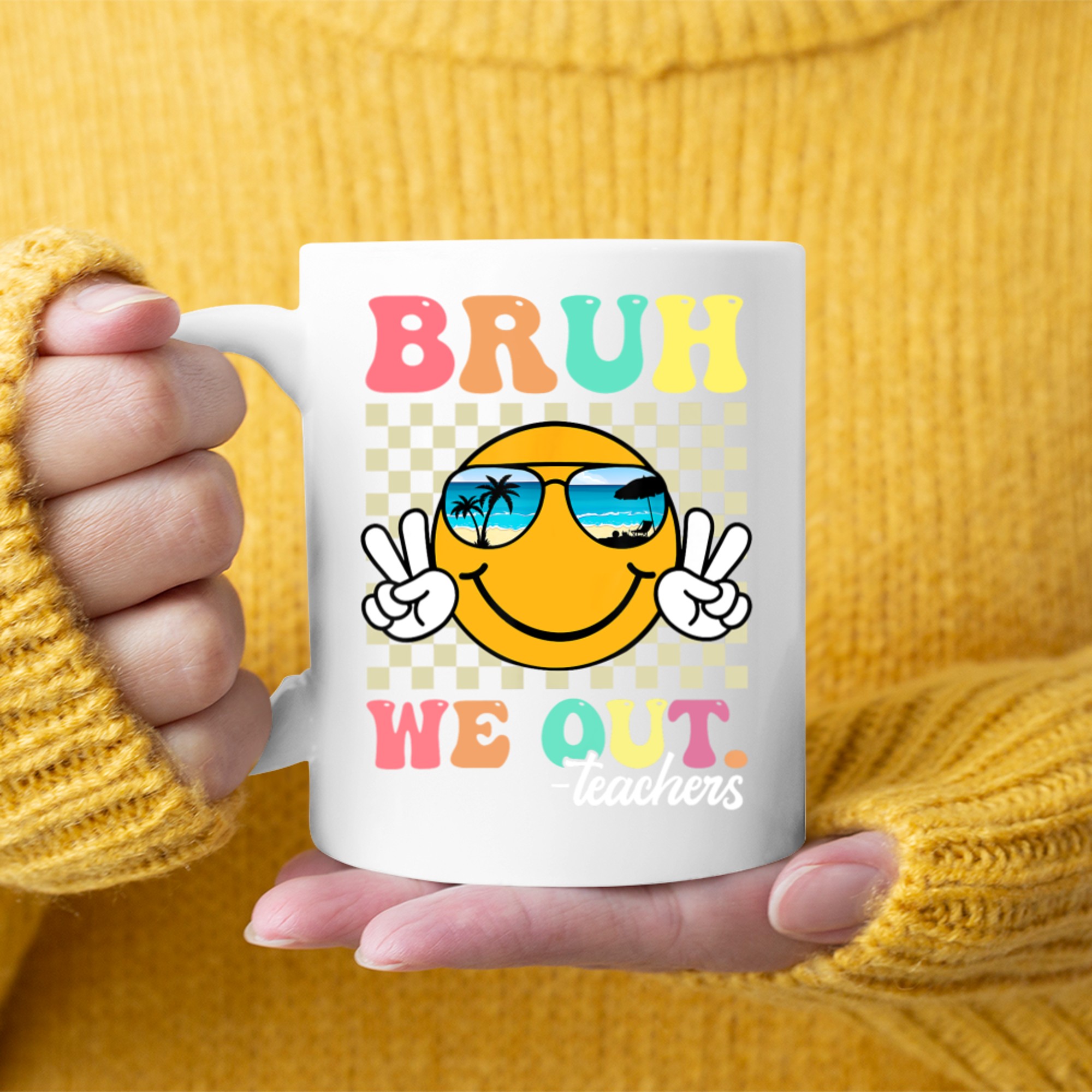 Retro End Of School Year Teacher Summer Bruh We Out Teachers Mug