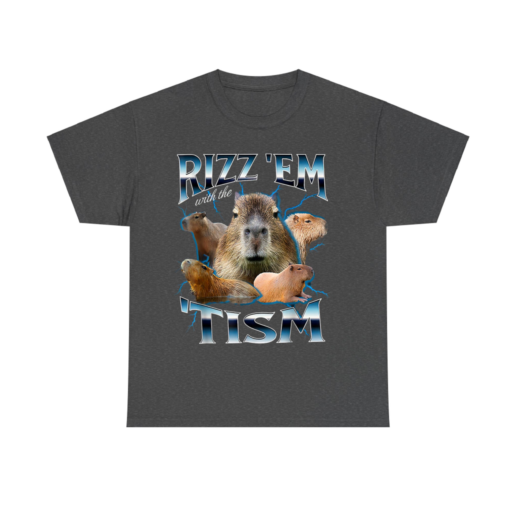Rizz Em With The Tism Capybara Funny Oddly Dank Meme T-Shirt