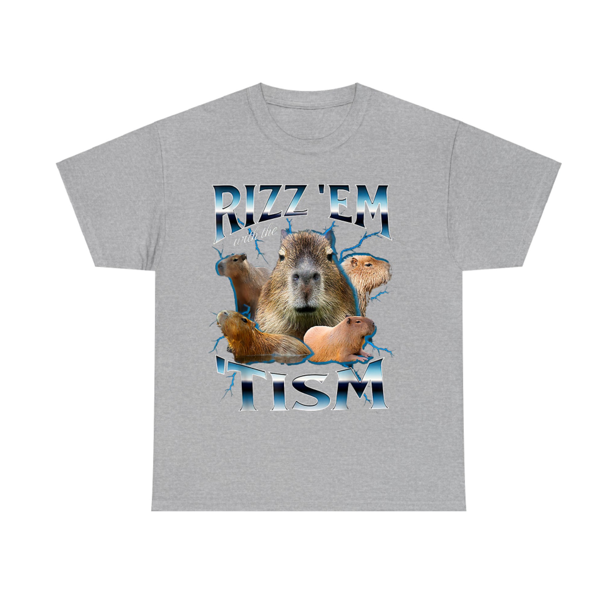 Rizz Em With The Tism Capybara Funny Oddly Dank Meme T-Shirt