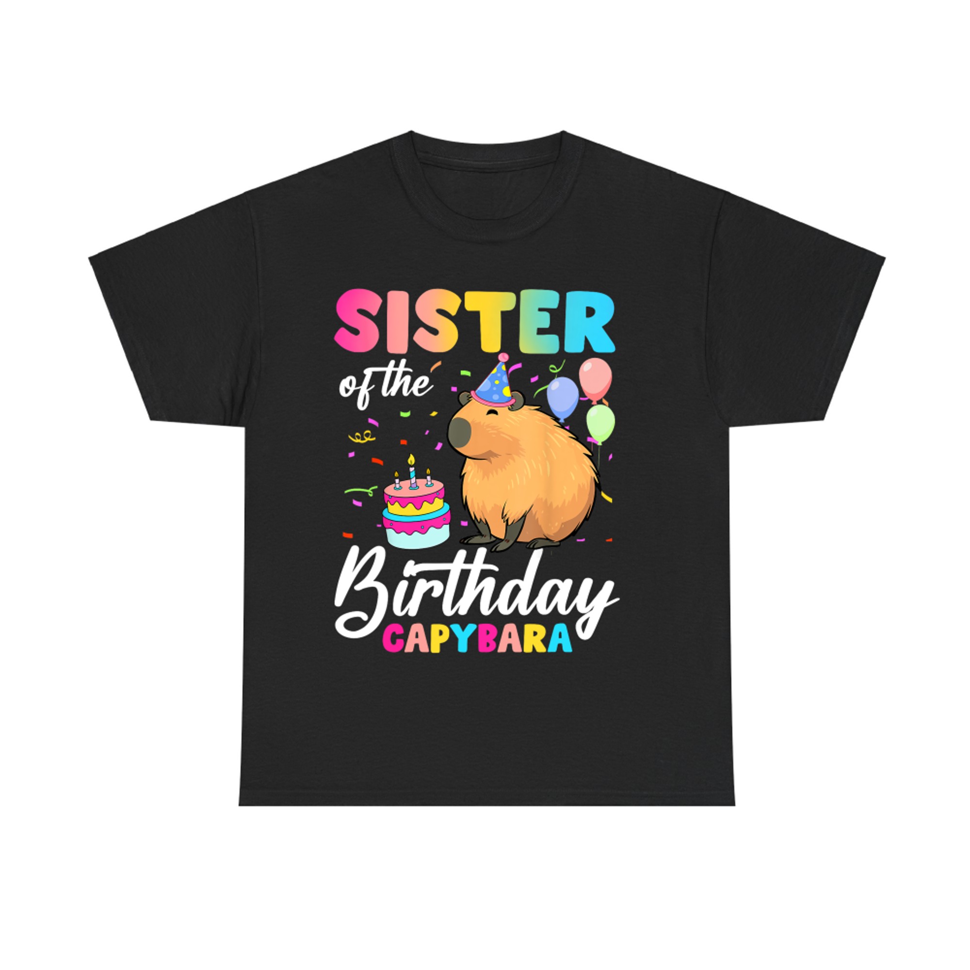 Sister Of The Birthday Capybara Girl Bday Party Family T-Shirt