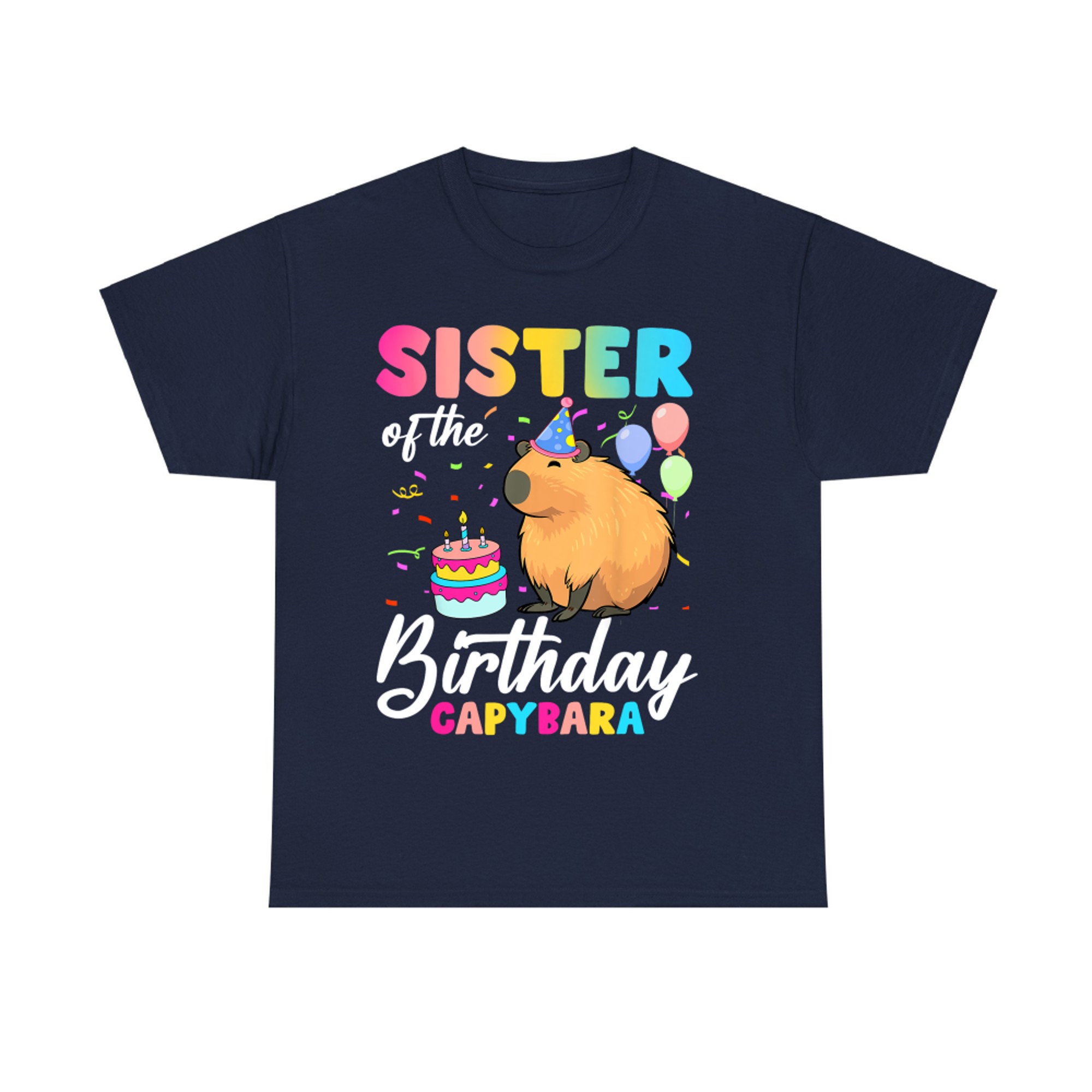 Sister Of The Birthday Capybara Girl Bday Party Family T-Shirt