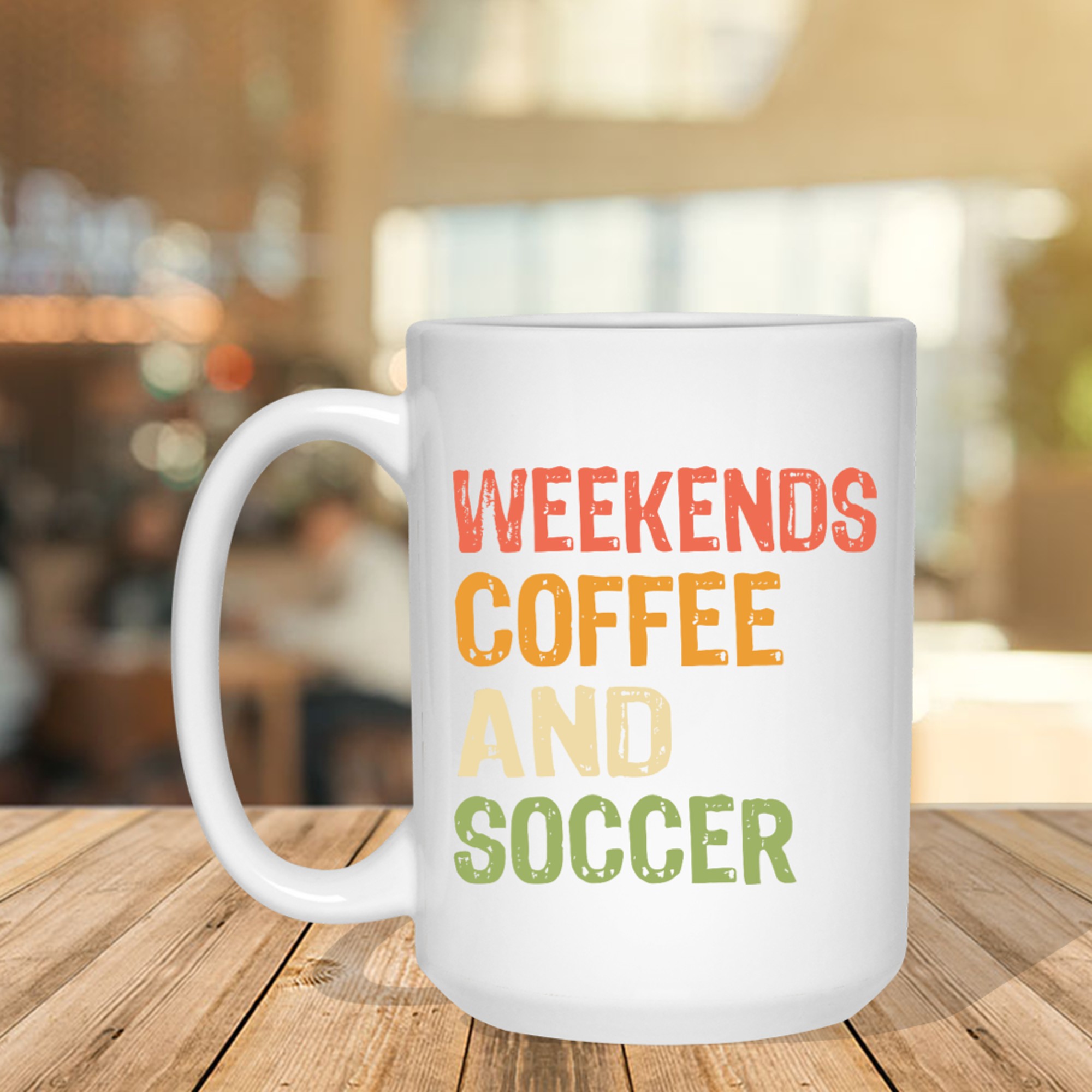 Weekends Coffee And Soccer Retro Funny Gift Soccer Moms Coffee Lovers Mug