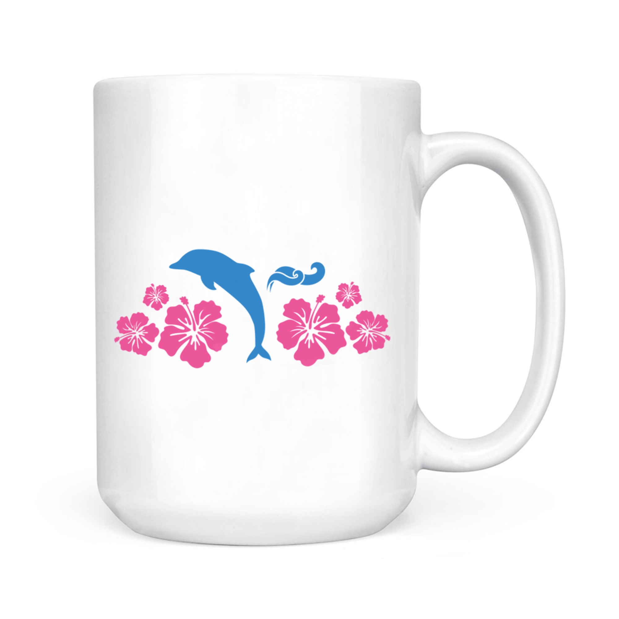 Womens Dolphin & Flowers Coconut Girl Y2K 2000s Aesthetic Summer Mug