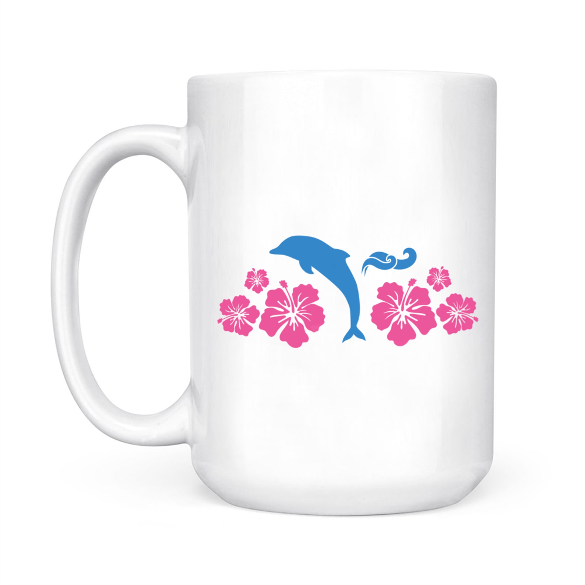 Womens Dolphin & Flowers Coconut Girl Y2K 2000s Aesthetic Summer Mug