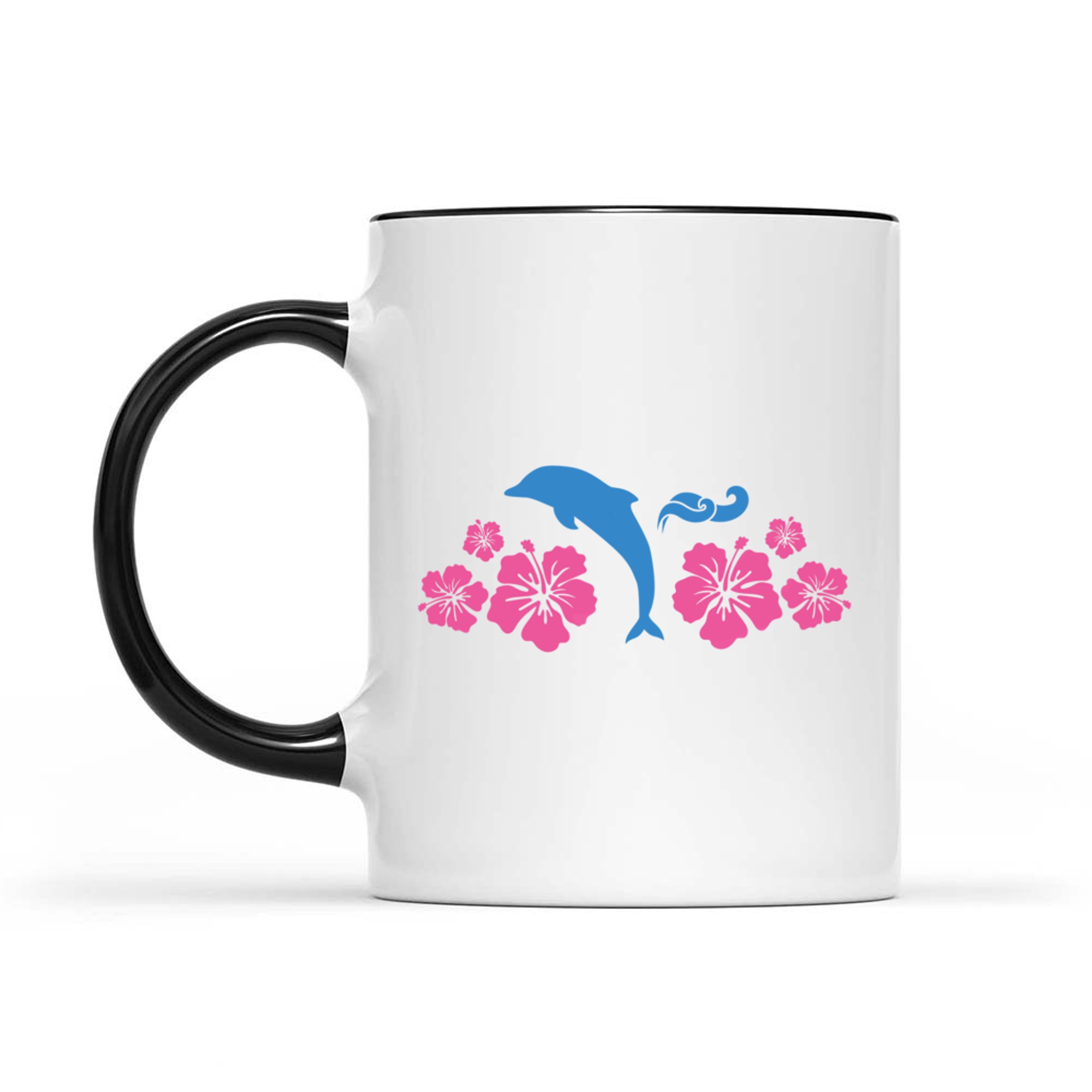 Womens Dolphin & Flowers Coconut Girl Y2K 2000s Aesthetic Summer Mug