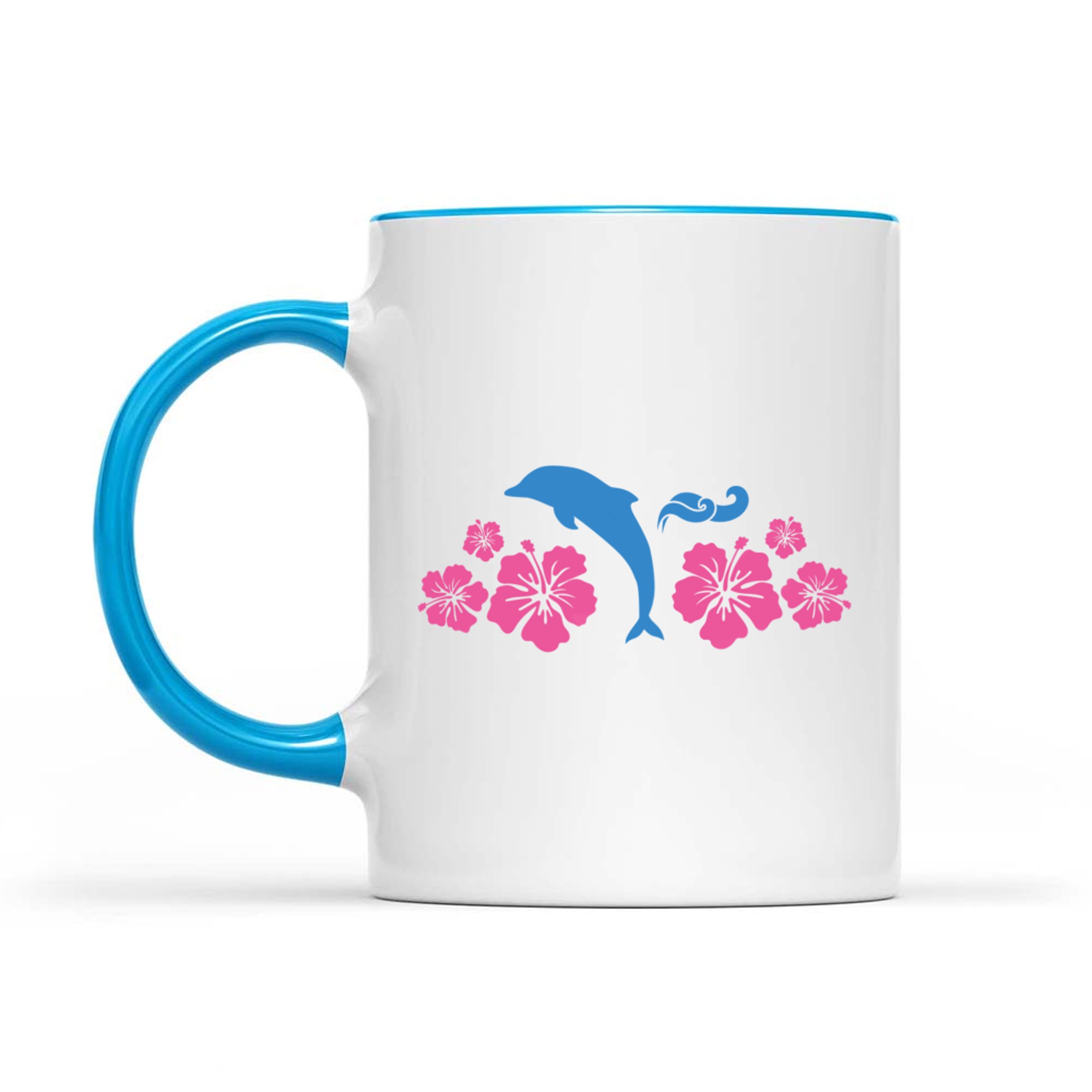 Womens Dolphin & Flowers Coconut Girl Y2K 2000s Aesthetic Summer Mug