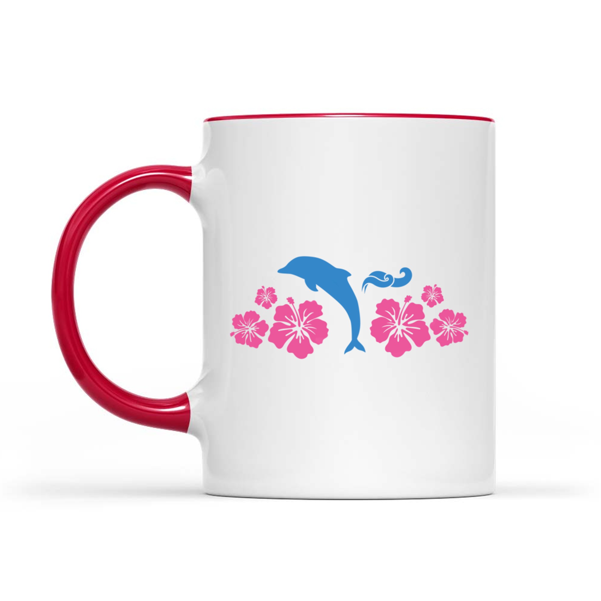 Womens Dolphin & Flowers Coconut Girl Y2K 2000s Aesthetic Summer Mug
