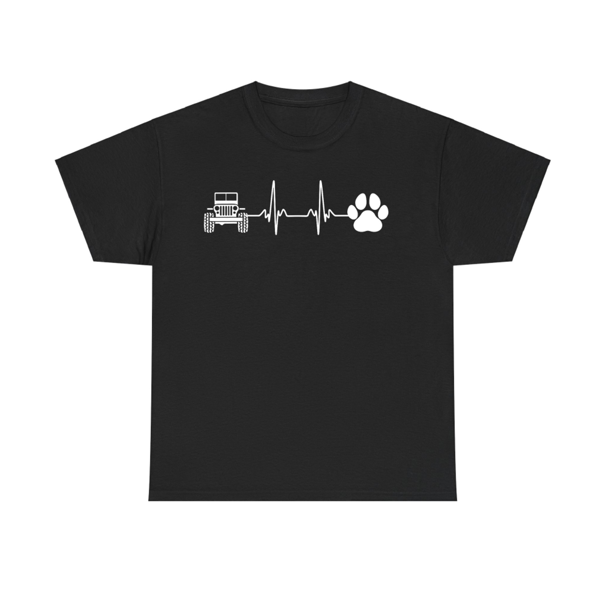 4WD Off Road Cute Paw Heartbeat Dog Lover Cat Owner Offroad T-Shirt