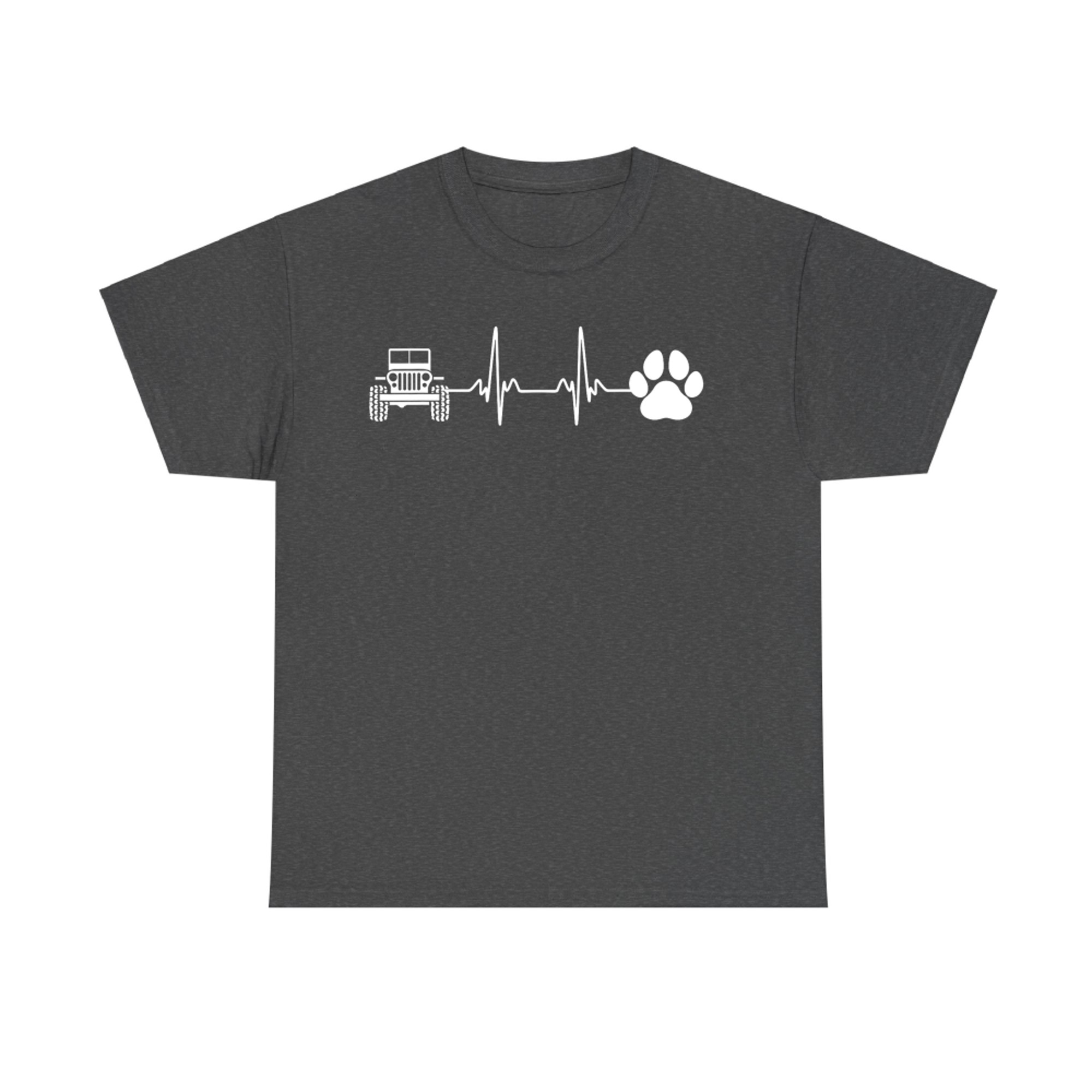 4WD Off Road Cute Paw Heartbeat Dog Lover Cat Owner Offroad T-Shirt