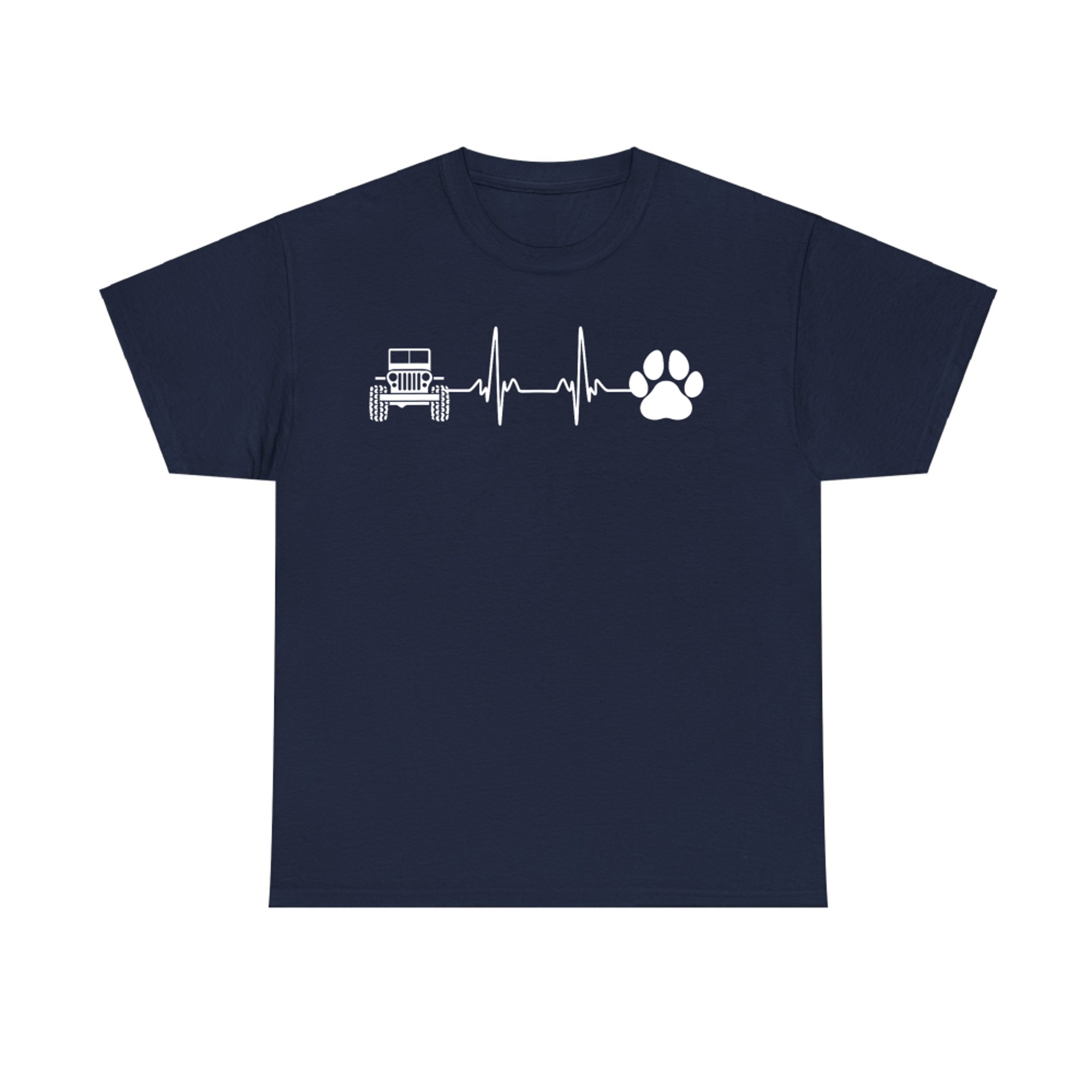 4WD Off Road Cute Paw Heartbeat Dog Lover Cat Owner Offroad T-Shirt