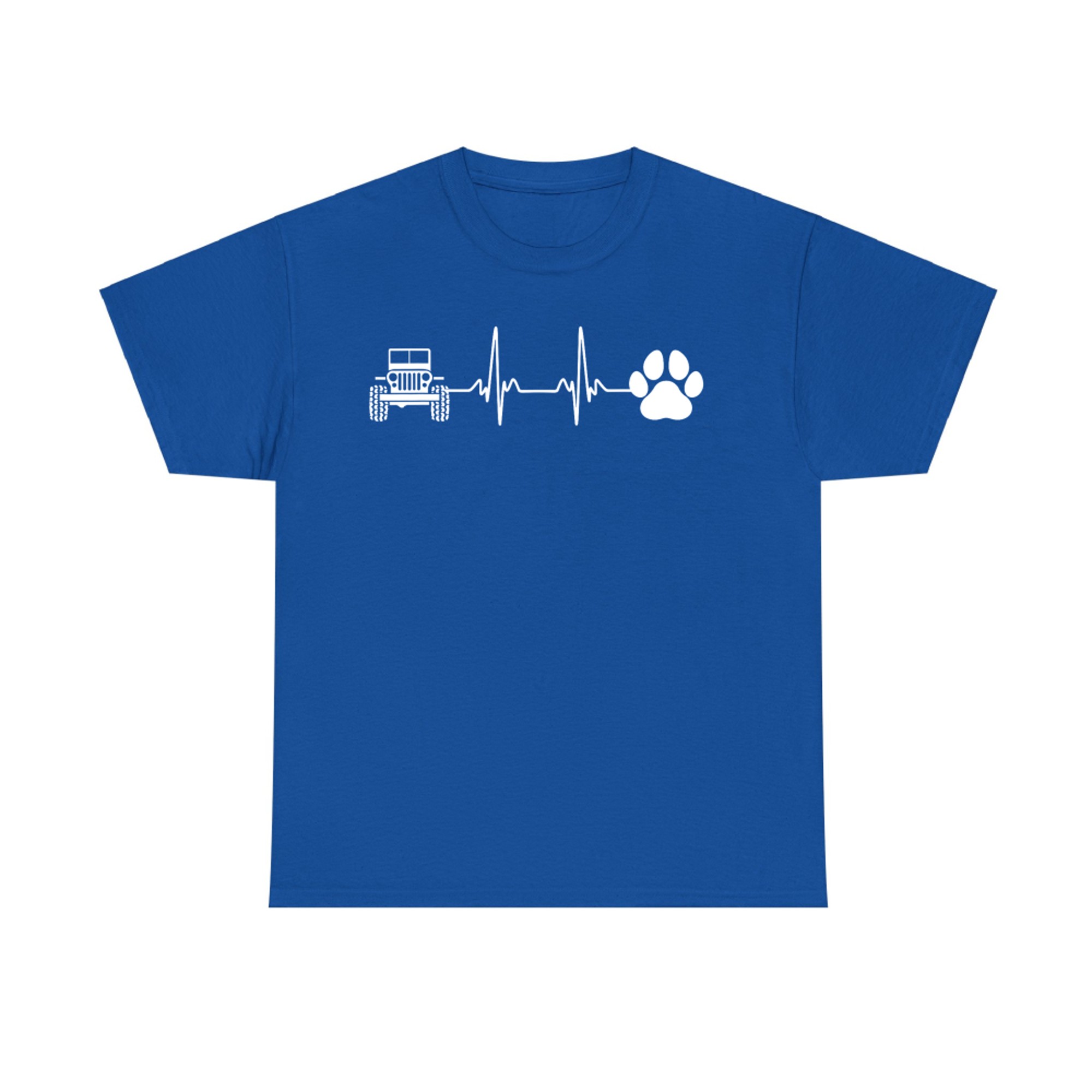 4WD Off Road Cute Paw Heartbeat Dog Lover Cat Owner Offroad T-Shirt
