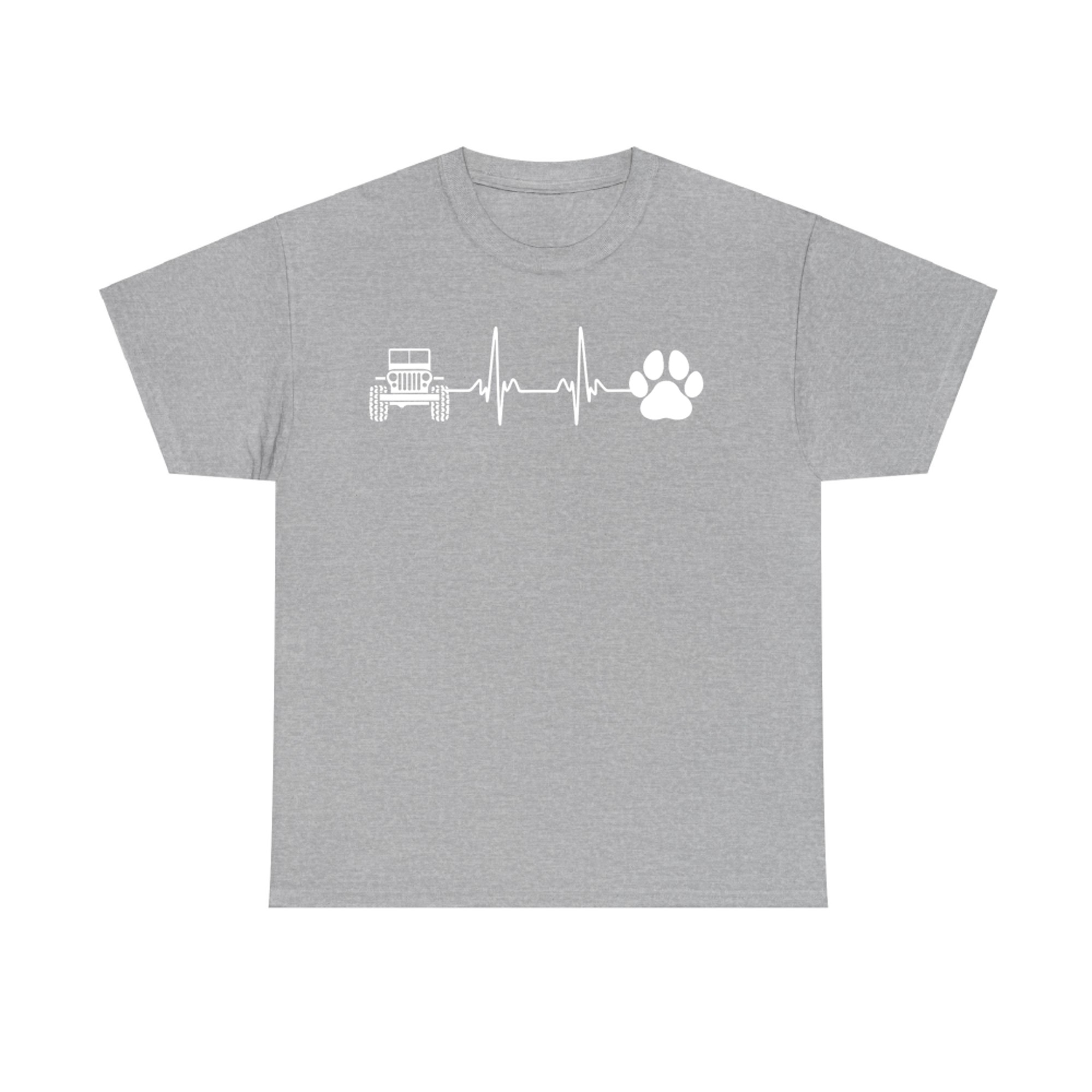 4WD Off Road Cute Paw Heartbeat Dog Lover Cat Owner Offroad T-Shirt