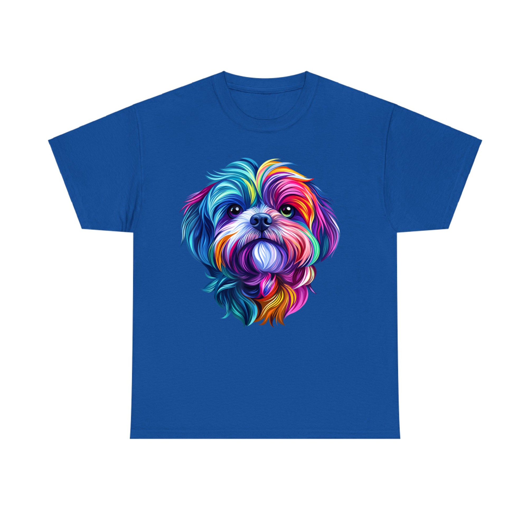 Colorful Shih Tzu Face Cute Puppy Dog Lover T-Shirt
