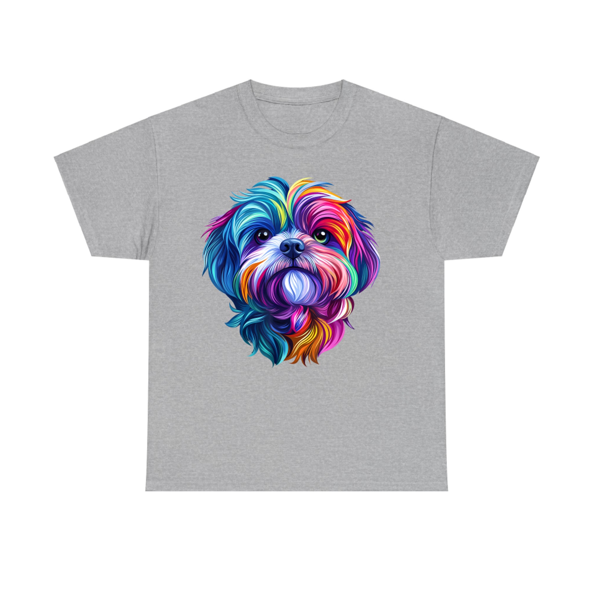 Colorful Shih Tzu Face Cute Puppy Dog Lover T-Shirt