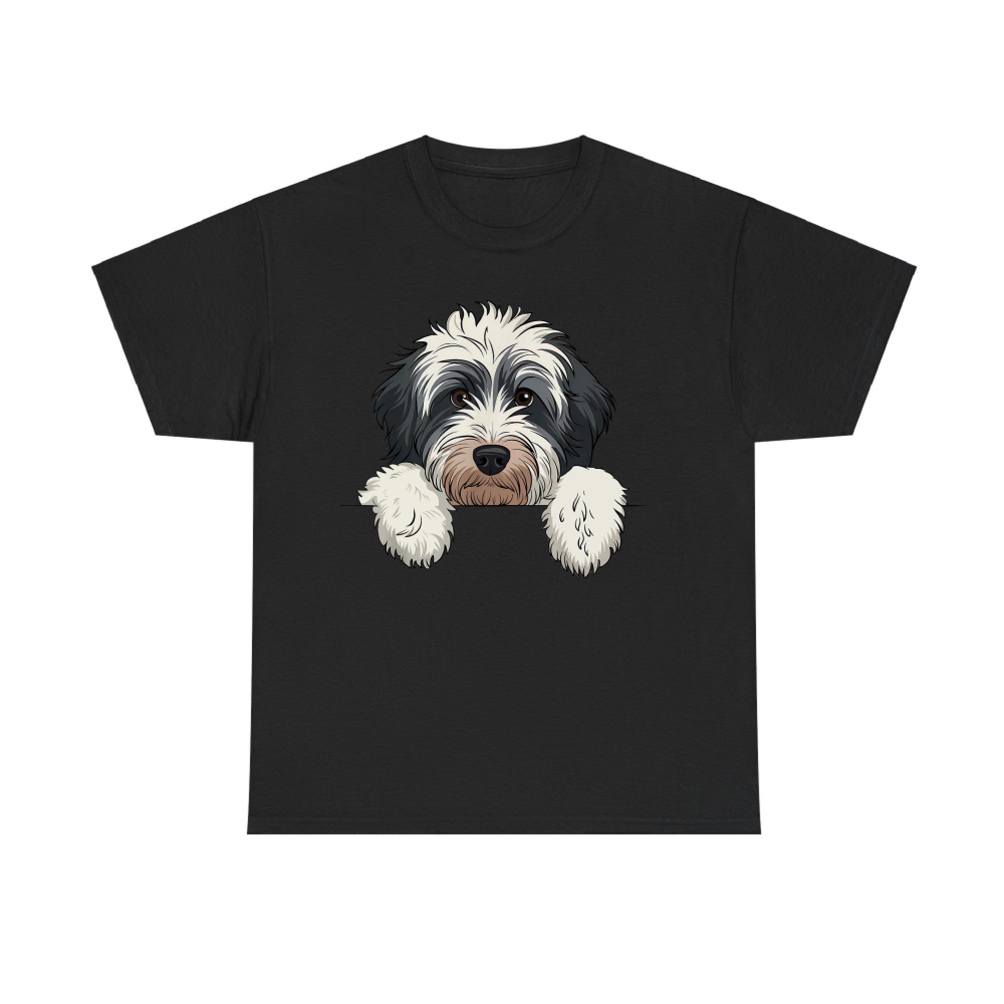 Cute Bernedoodle Peeking Doodle Puppy Dog Lover T-Shirt