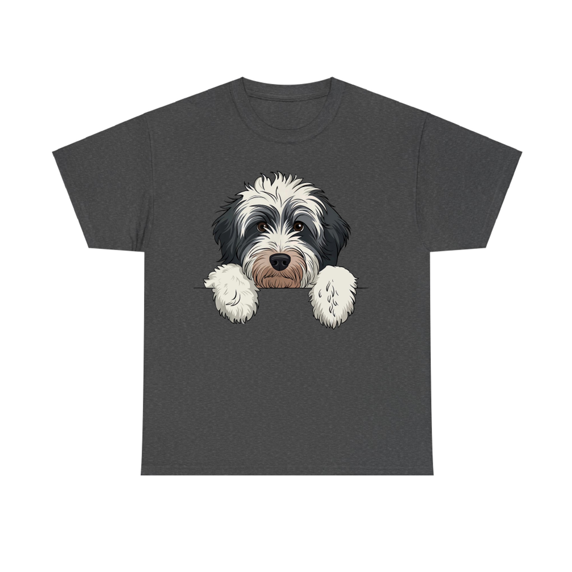 Cute Bernedoodle Peeking Doodle Puppy Dog Lover T-Shirt