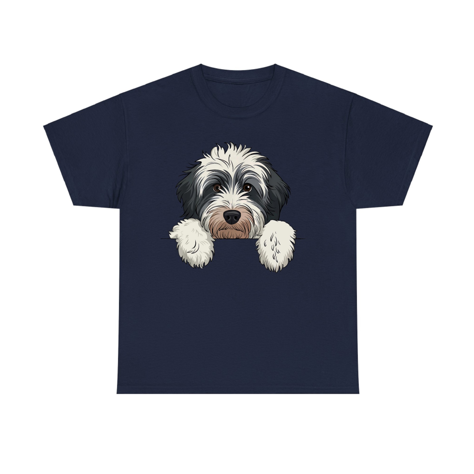 Cute Bernedoodle Peeking Doodle Puppy Dog Lover T-Shirt