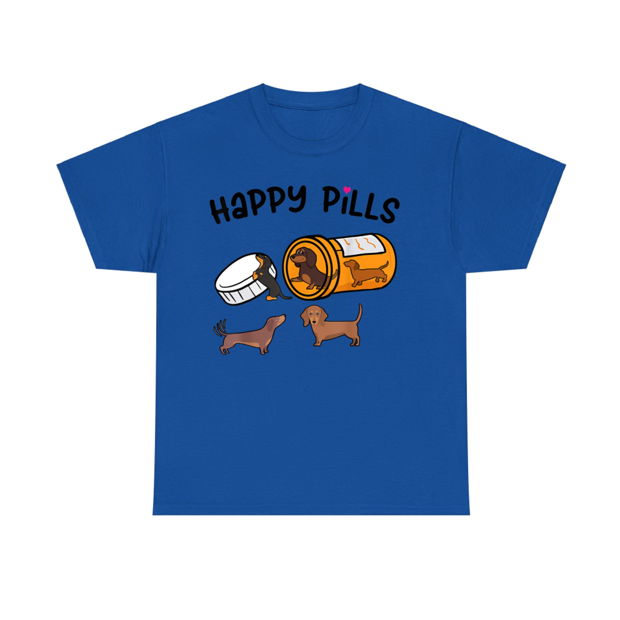Cute Dachshund Happy Pills Funny Weiner Dog Mom Dad Lover T-Shirt