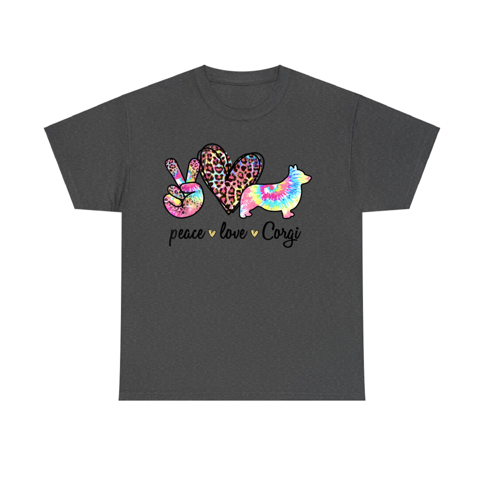 Cute Peace Love Corgi Tie-dye Women Dog Lover Mothers Day T-Shirt